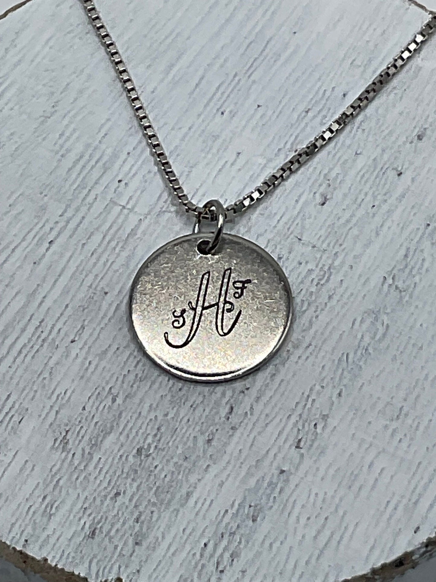 Monogrammed Personalized Rose Gold or Silver Jewelry Charm Necklace