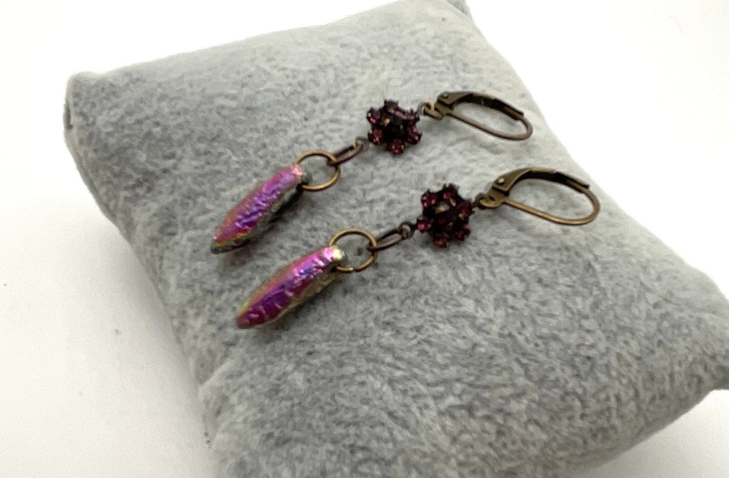 Rainbow Fire Polished Swarovski Crystal Drop Dangle Earrings