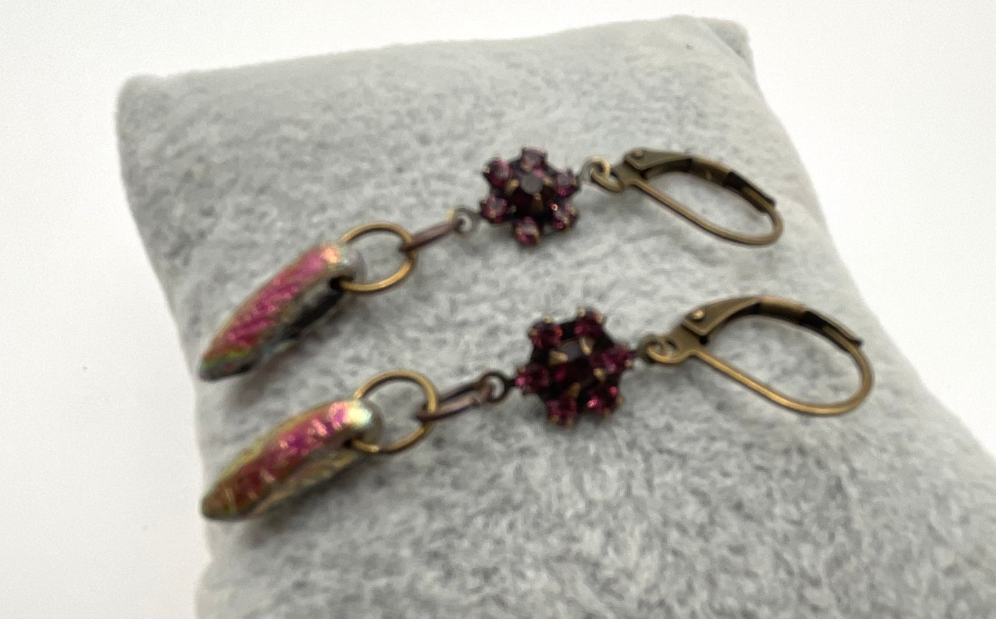 Rainbow Fire Polished Swarovski Crystal Drop Dangle Earrings