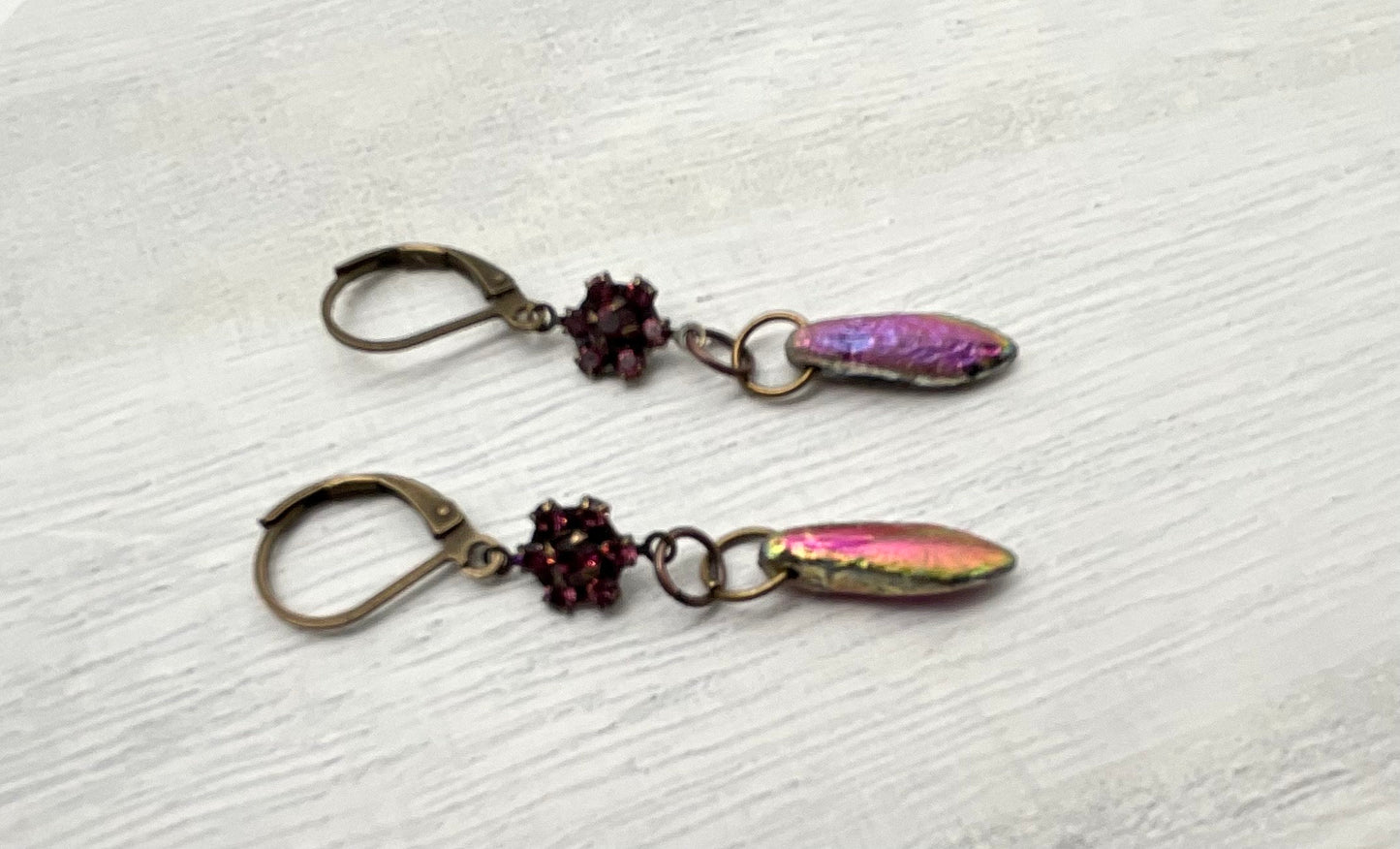 Rainbow Fire Polished Swarovski Crystal Drop Dangle Earrings