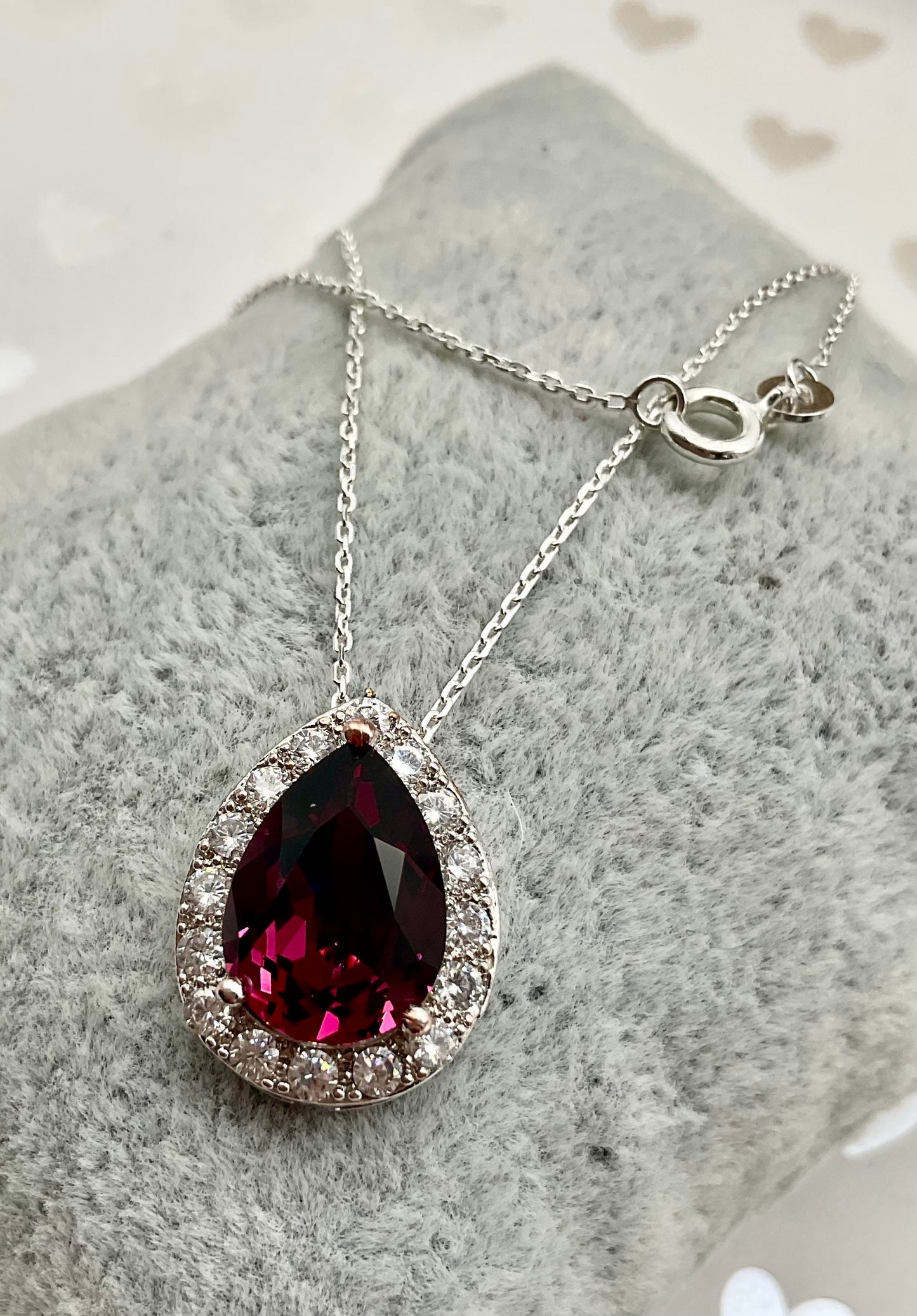 Preciosa Crystal Passions Blue Pear Shaped Pendant on a 925 Sterling Silver 18” Necklace