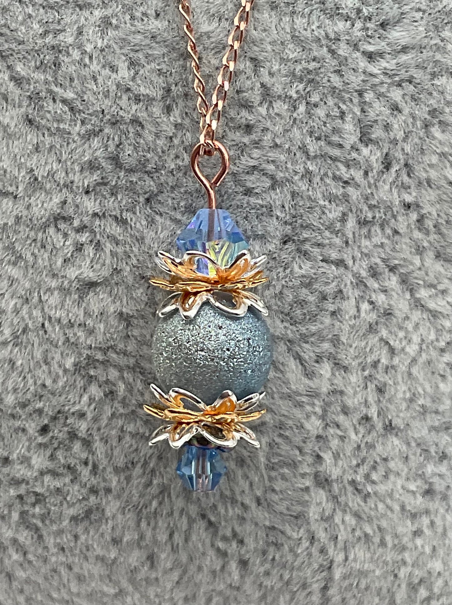 Pick - A - Pineapple Charleston Style Powder Blue Necklace Jewelry