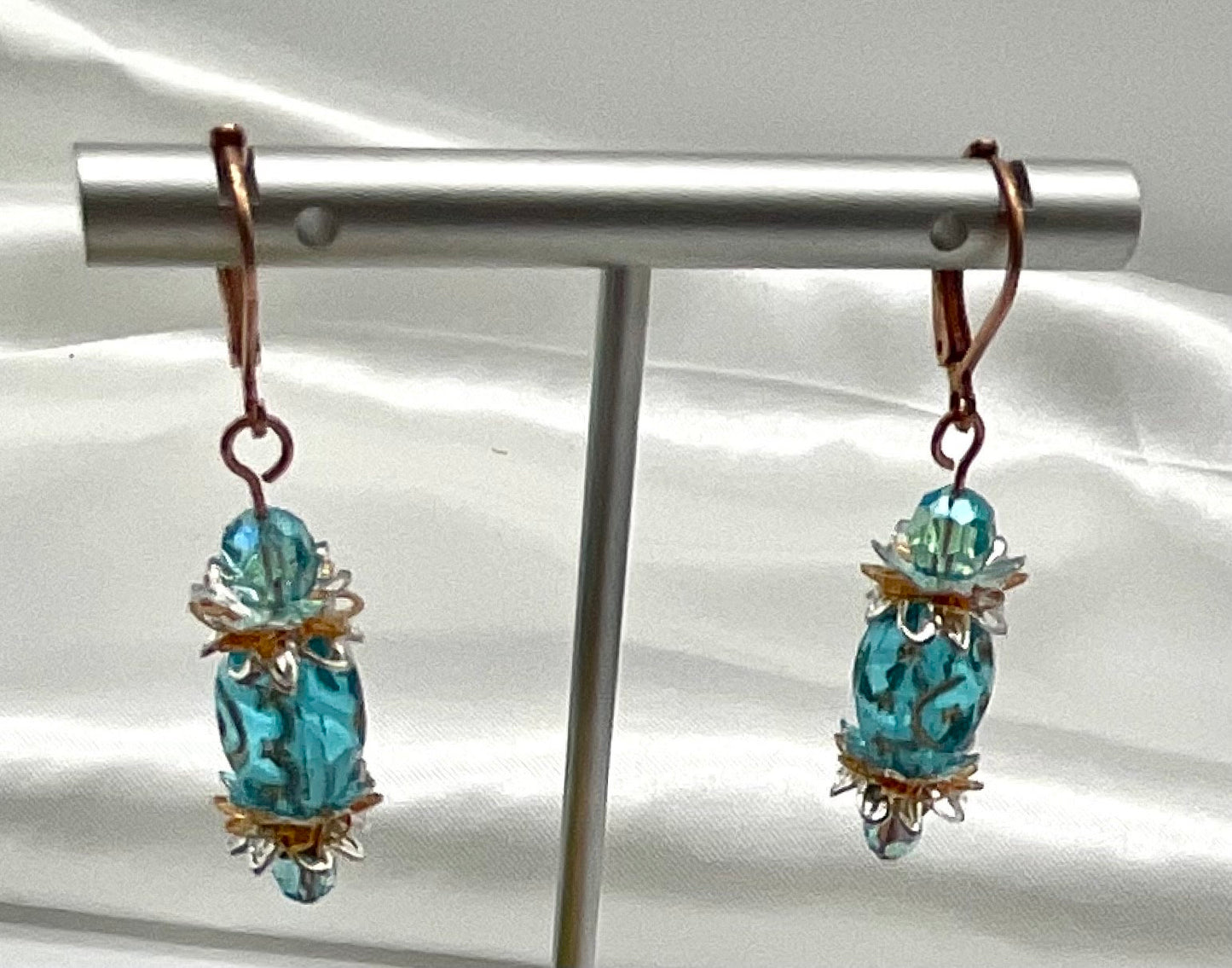 Pick - A - Pineapple Charleston Style Teal Necklace with Matching Earrings Jewelry