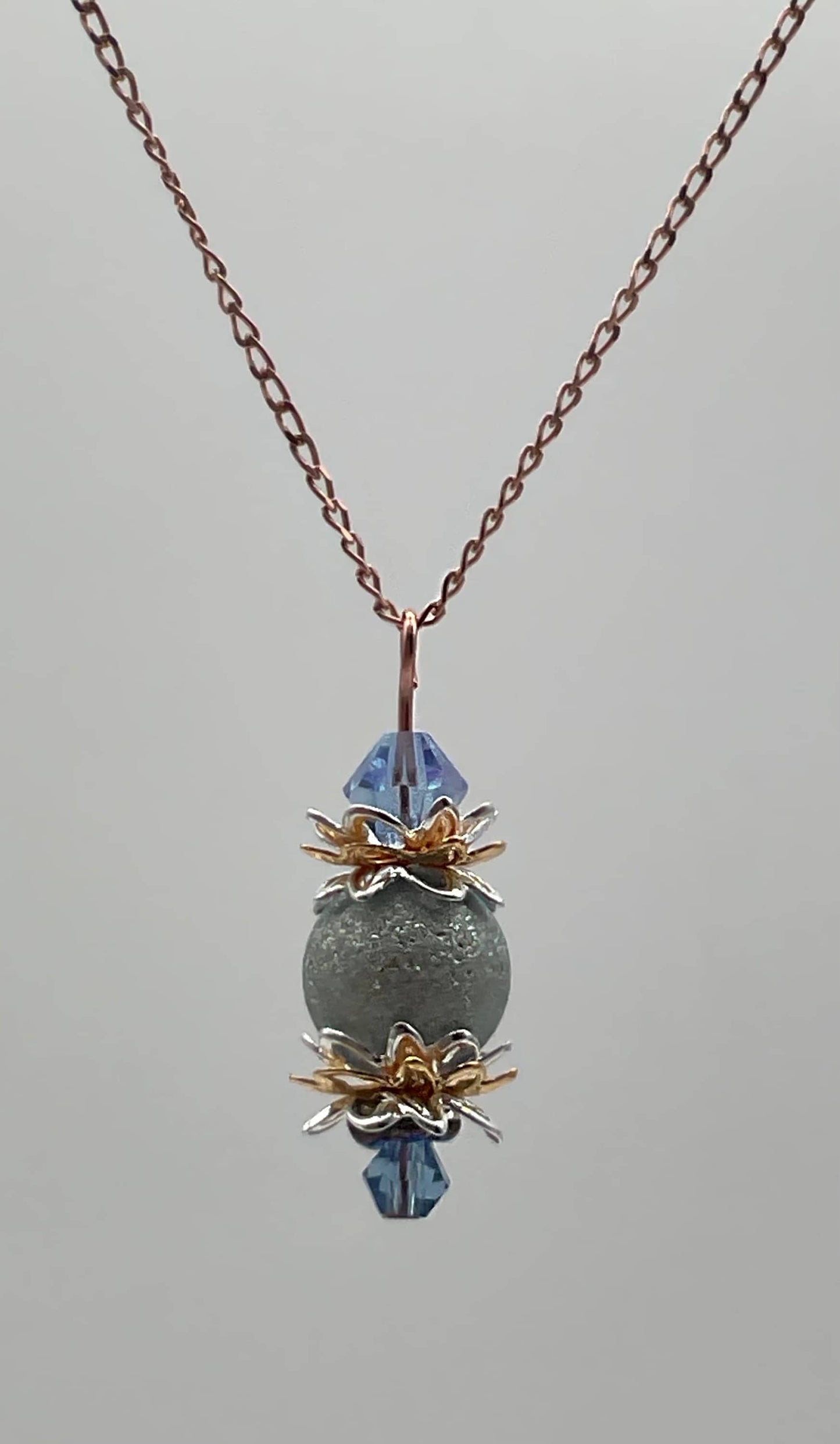Pick - A - Pineapple Charleston Style Powder Blue Necklace Jewelry