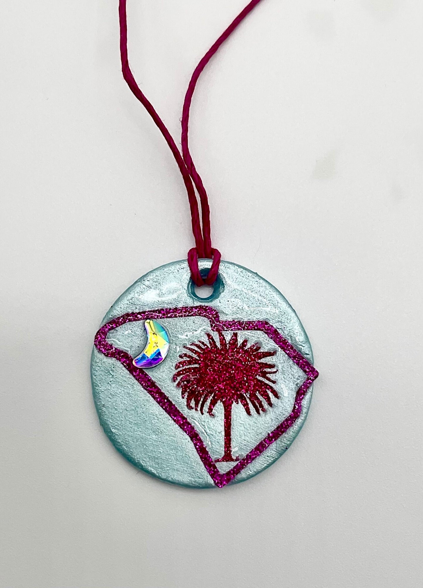 Assorted Colors Palmetto Tree Crescent Moon - South Carolina Necklace