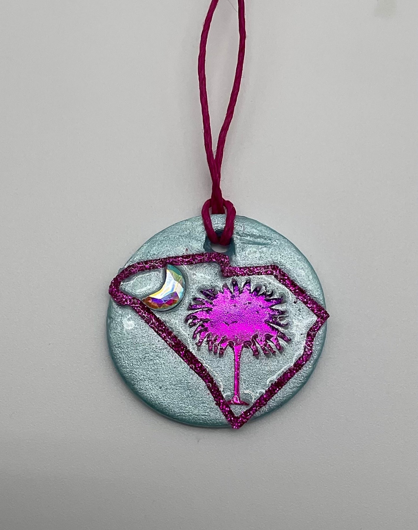 Assorted Colors Palmetto Tree Crescent Moon - South Carolina Necklace