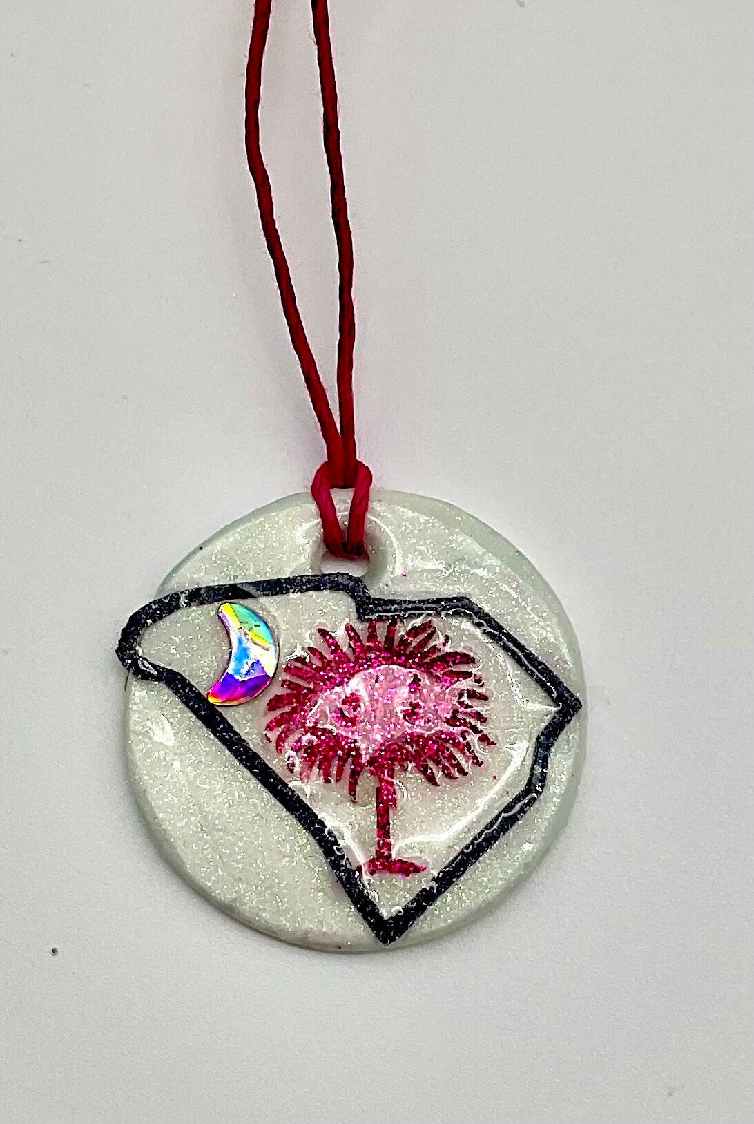 Assorted Colors Palmetto Tree Crescent Moon - South Carolina Necklace