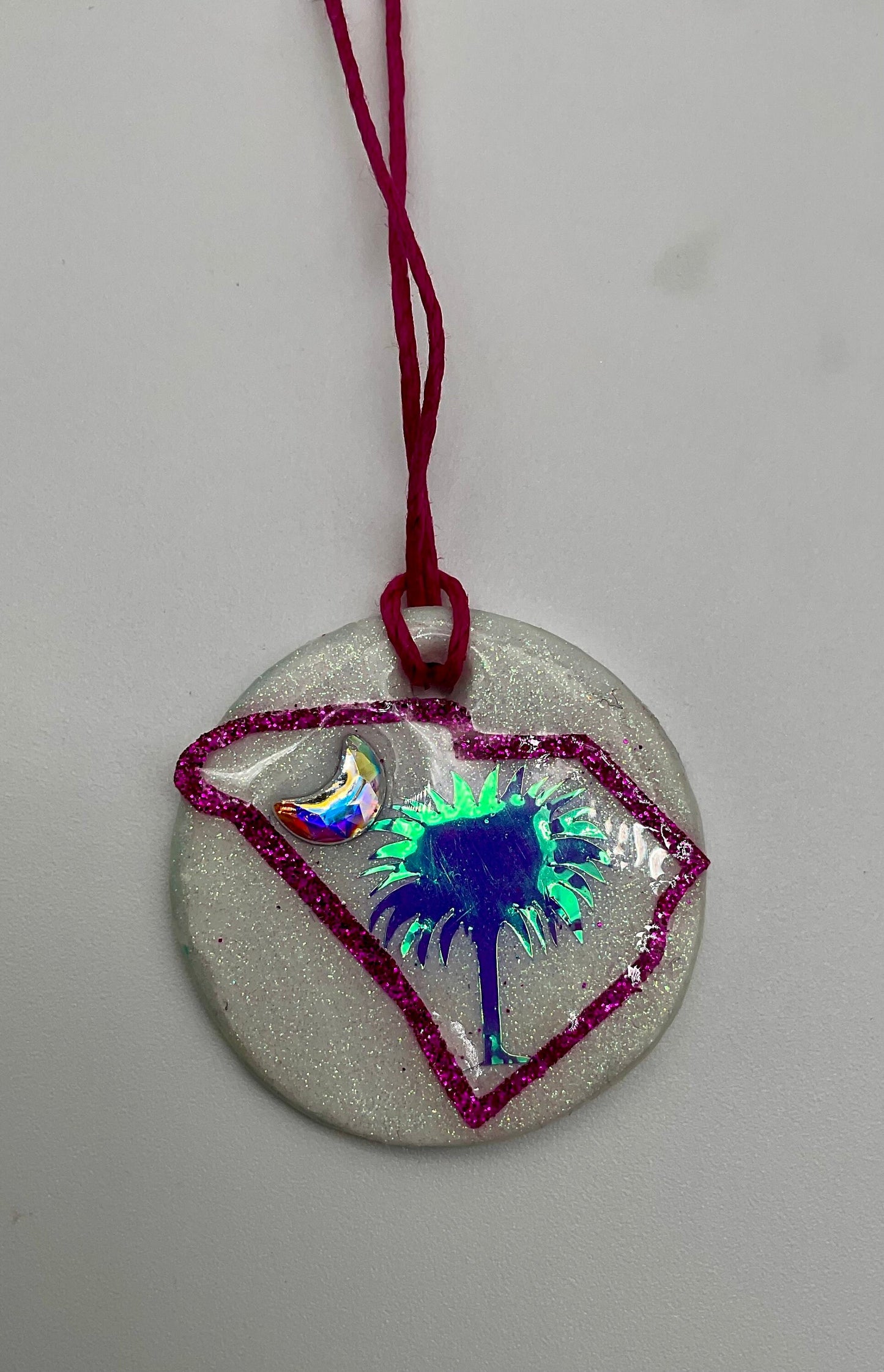 Assorted Colors Palmetto Tree Crescent Moon - South Carolina Necklace