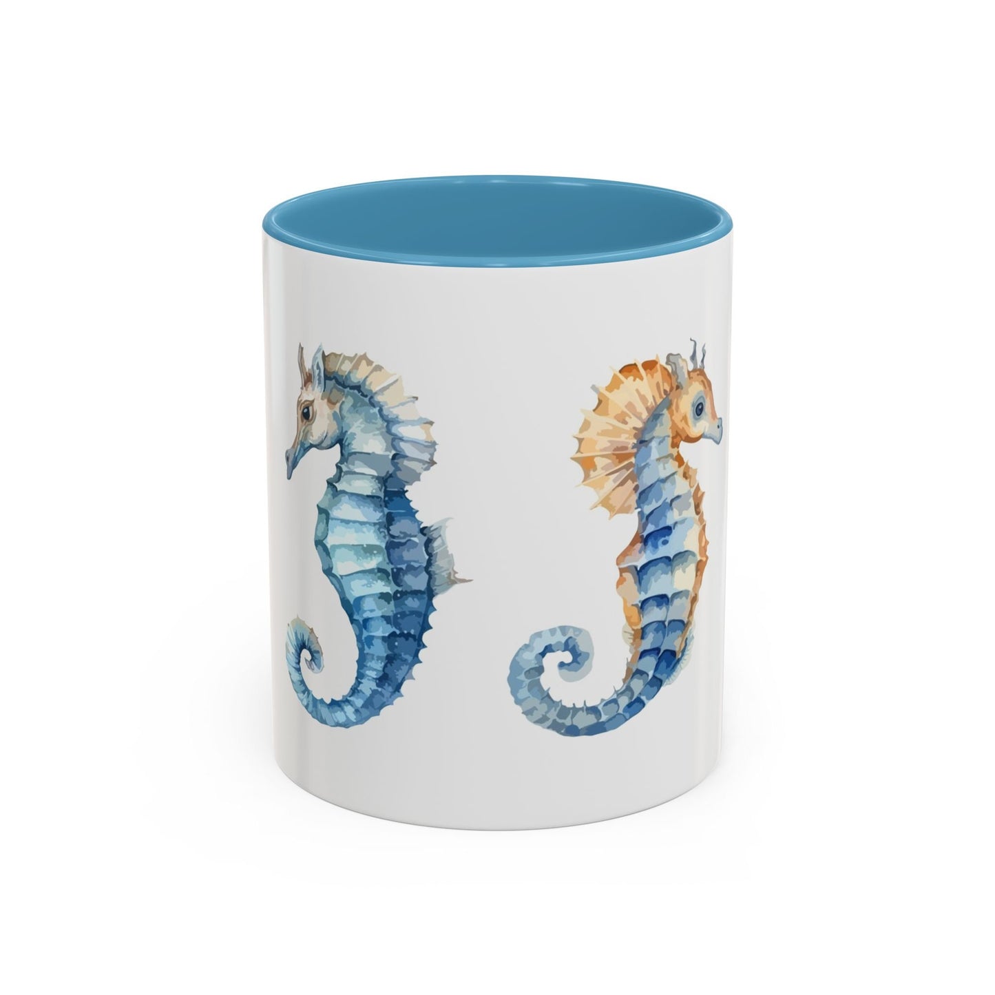 Accent Coffee Mug (11, 15oz) - Sea Horse Ceramic Cup - Mug