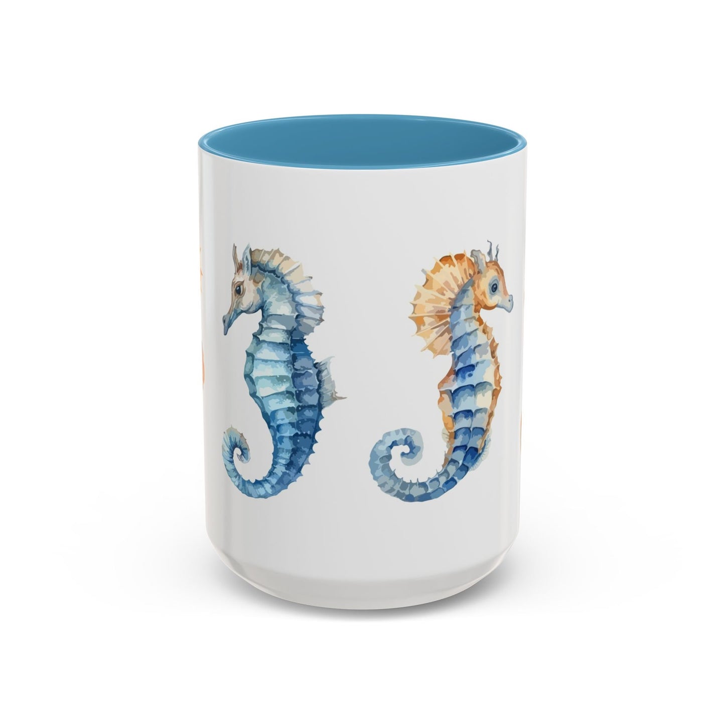 Accent Coffee Mug (11, 15oz) - Sea Horse Ceramic Cup - Mug