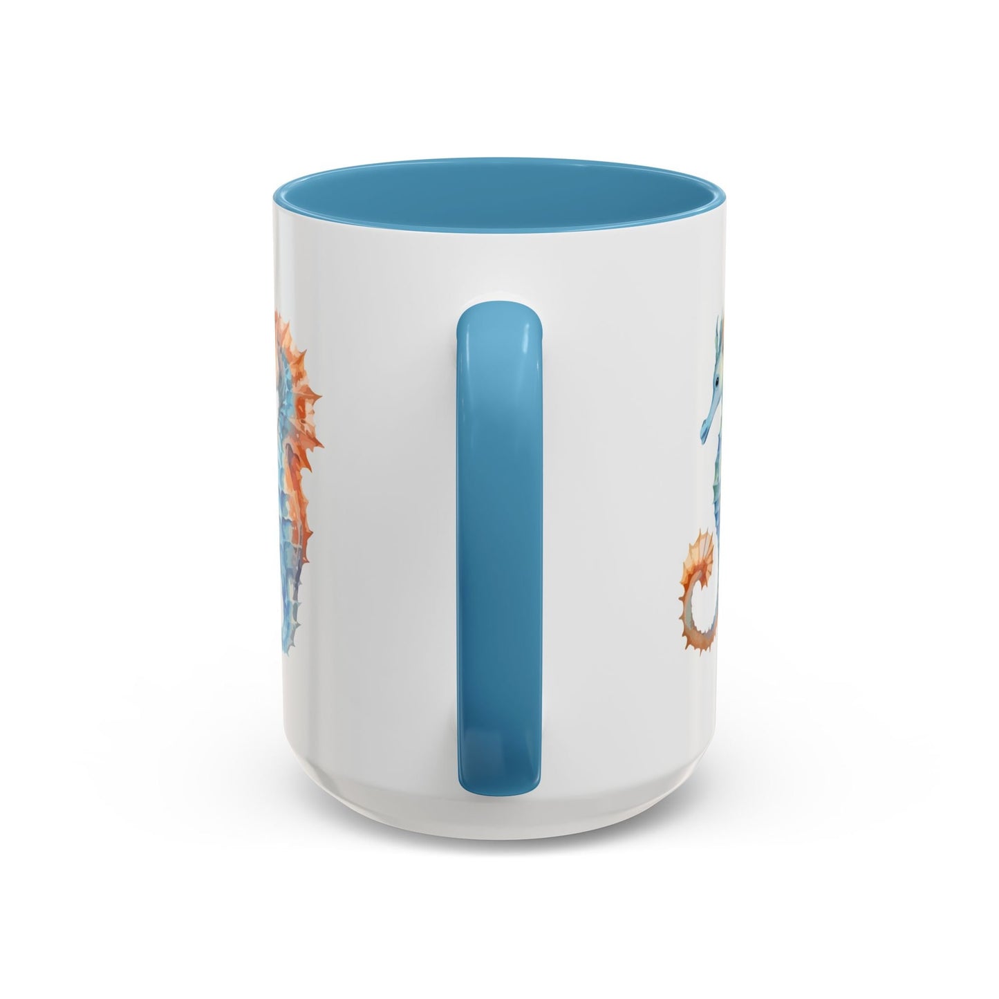 Accent Coffee Mug (11, 15oz) - Sea Horse Ceramic Cup - Mug
