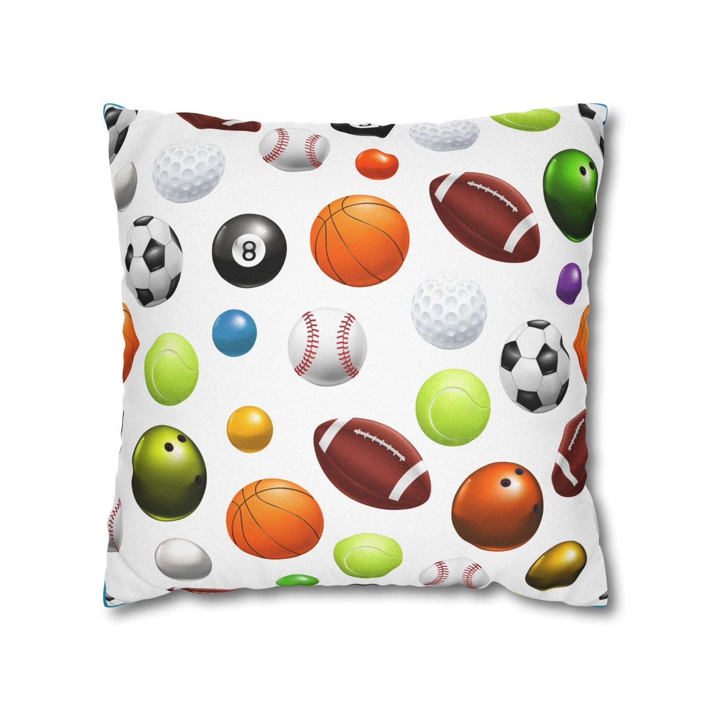 Spun Polyester Square Pillowcase - For Your Sports Lover - Boys Bedroom Pillowcase