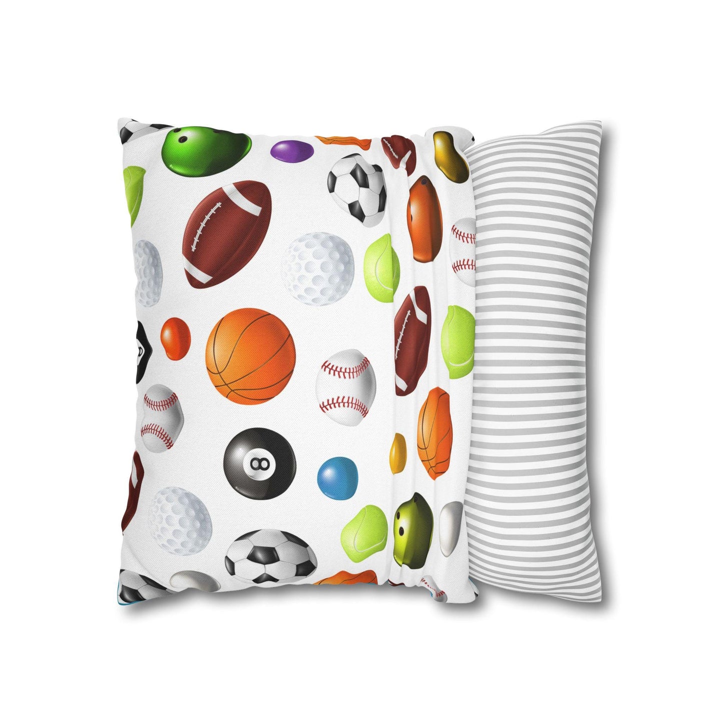 Spun Polyester Square Pillowcase - For Your Sports Lover - Boys Bedroom Pillowcase