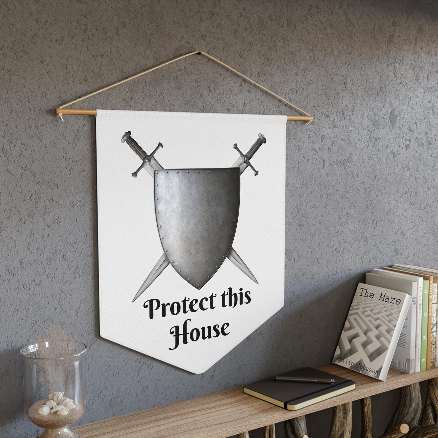 Pennant - Home Decor - Protect this House - Personalize Last Name