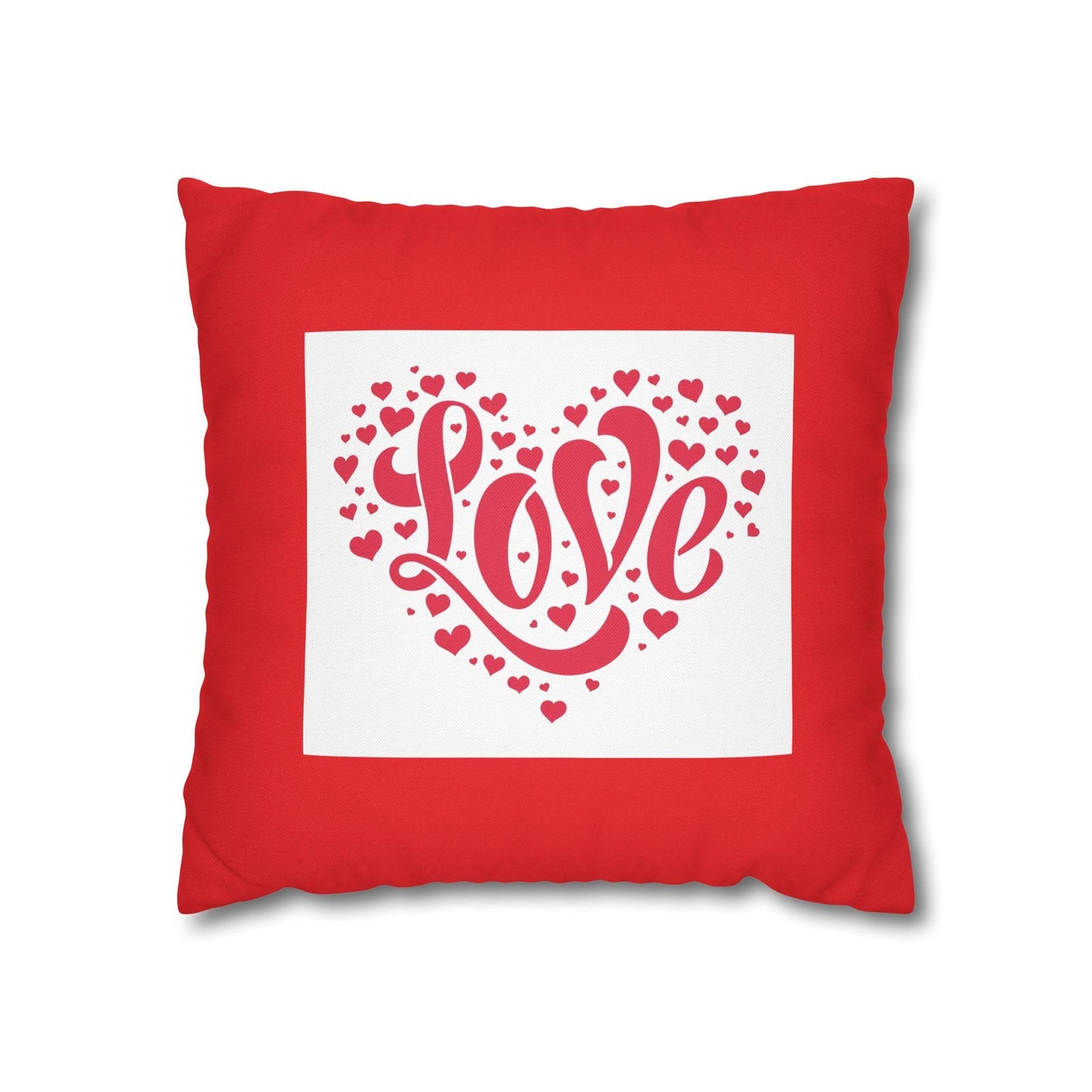 Spun Polyester Square Pillowcase - Love