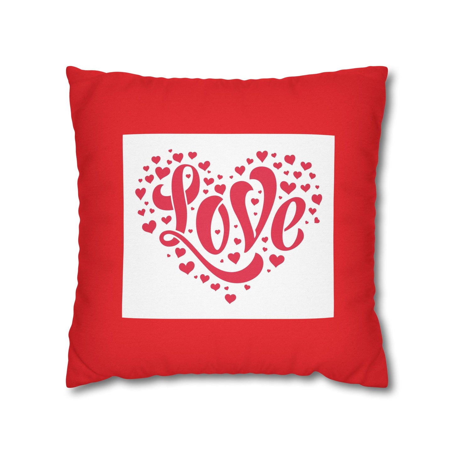 Spun Polyester Square Pillowcase - Love