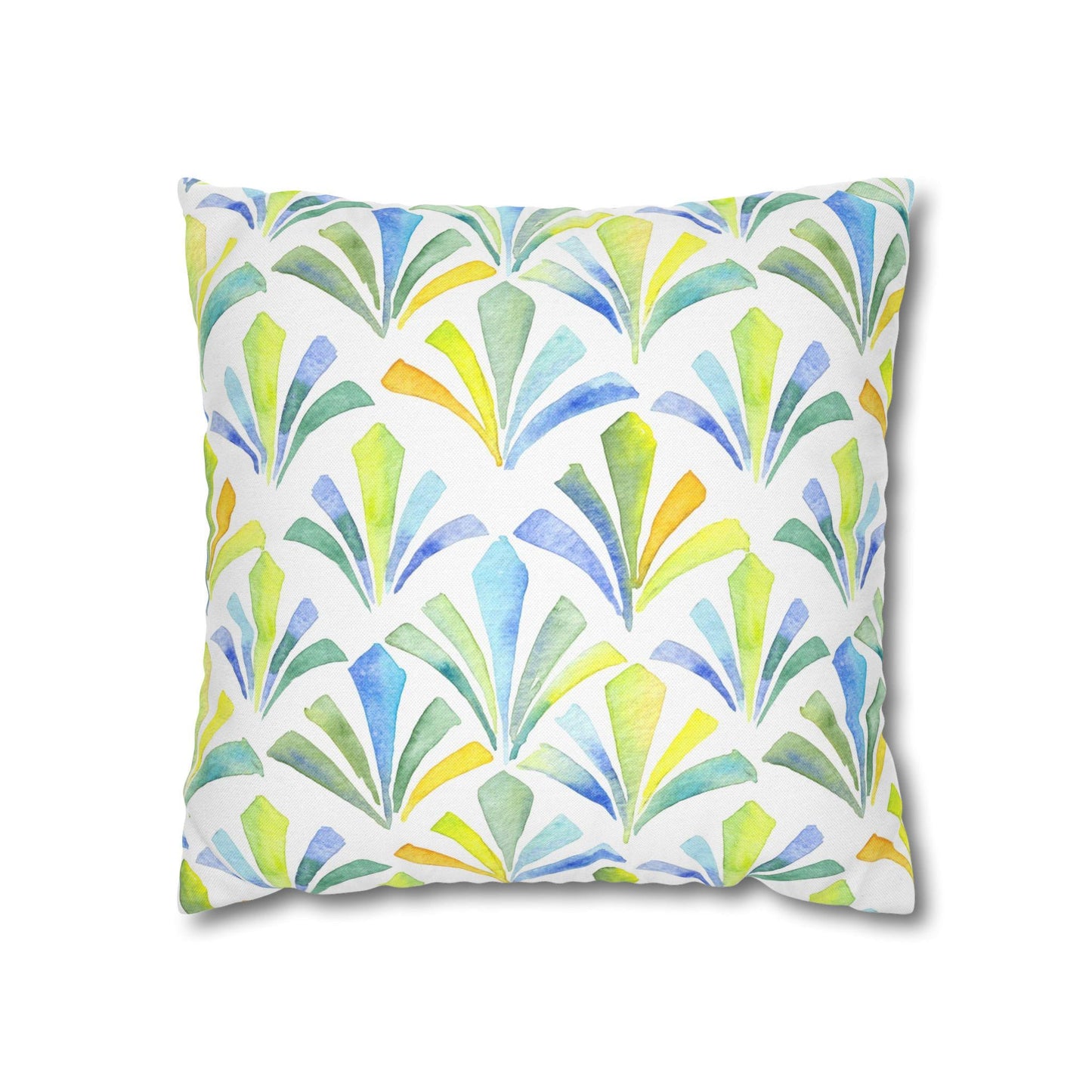Spun Polyester Square Pillowcase - Lemon Yellow Designer Pillowcase