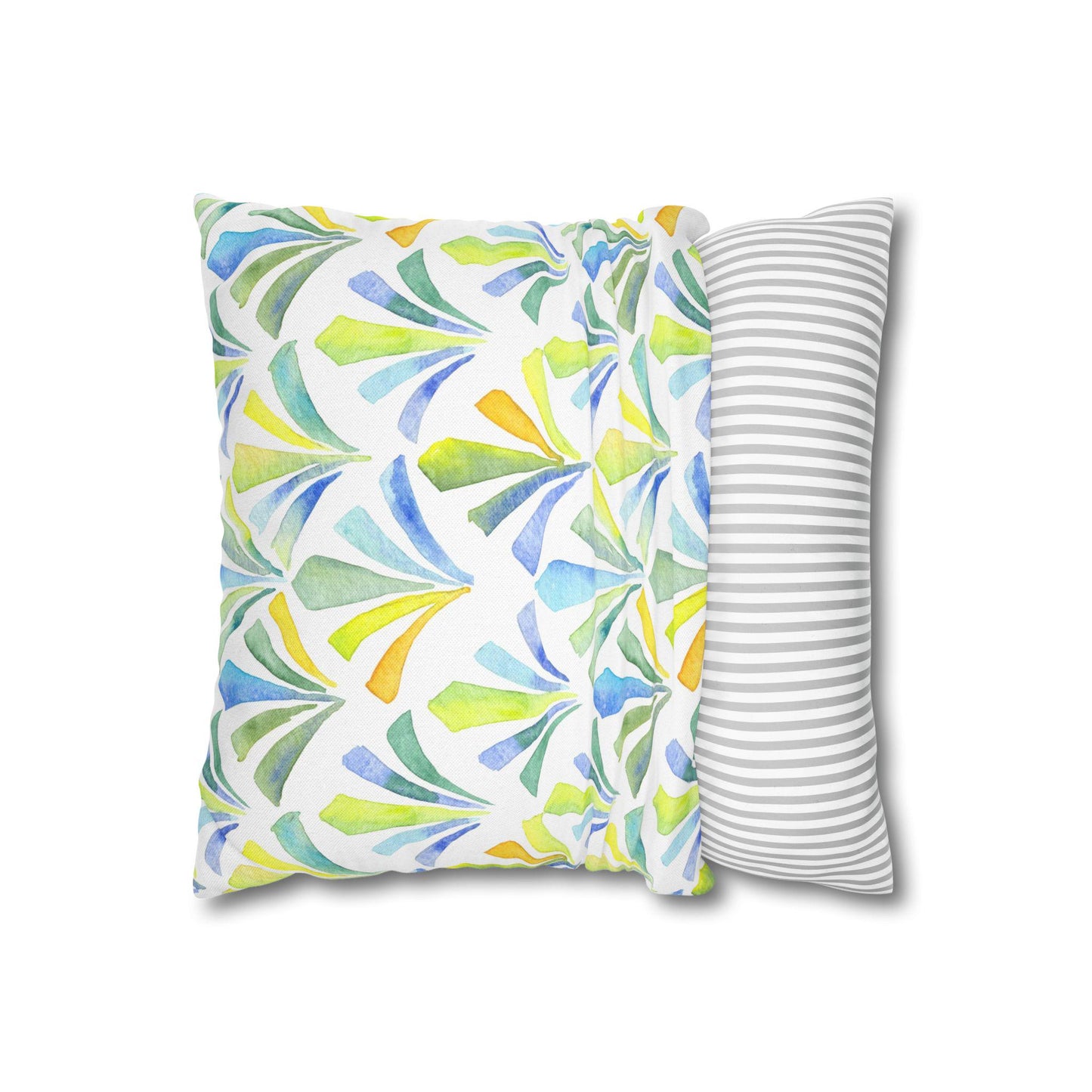 Spun Polyester Square Pillowcase - Lemon Yellow Designer Pillowcase