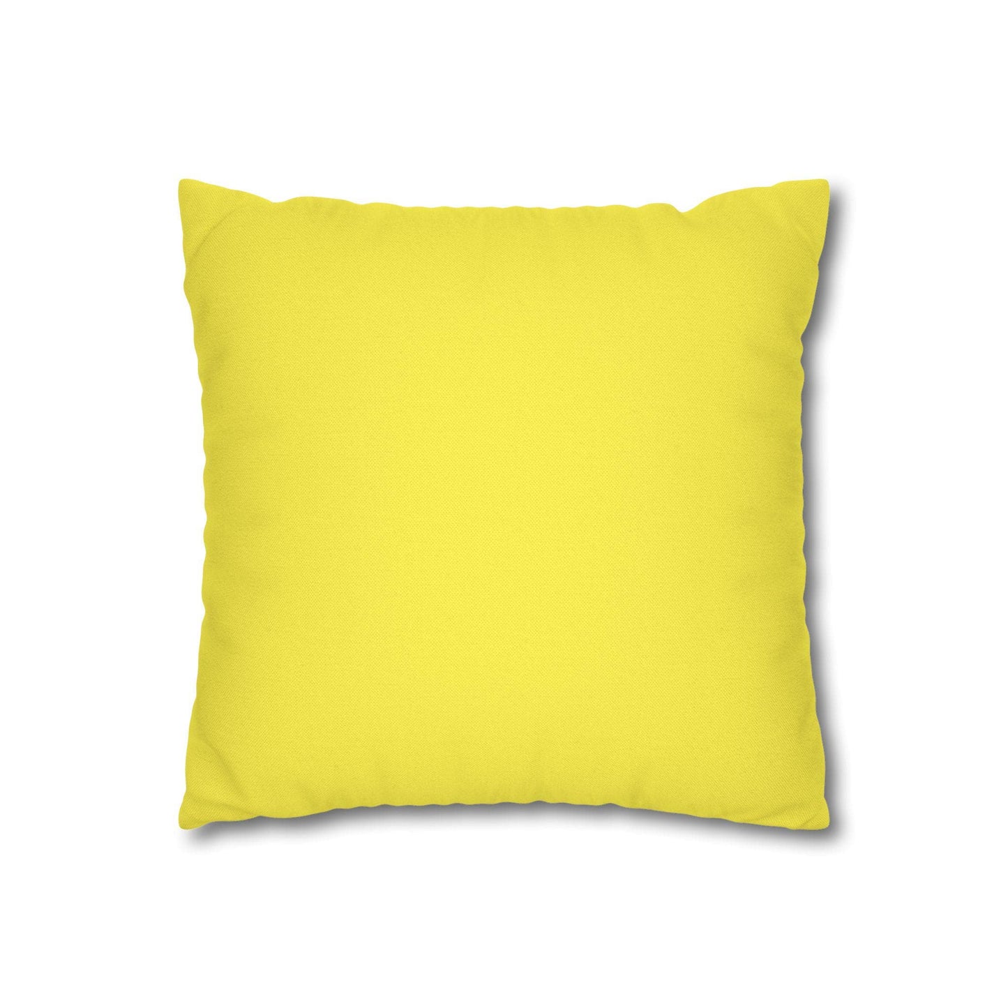 Spun Polyester Square Pillowcase - Lemon Yellow Designer Pillowcase