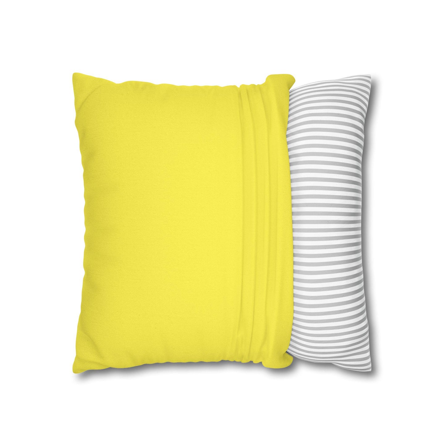 Spun Polyester Square Pillowcase - Lemon Yellow Designer Pillowcase