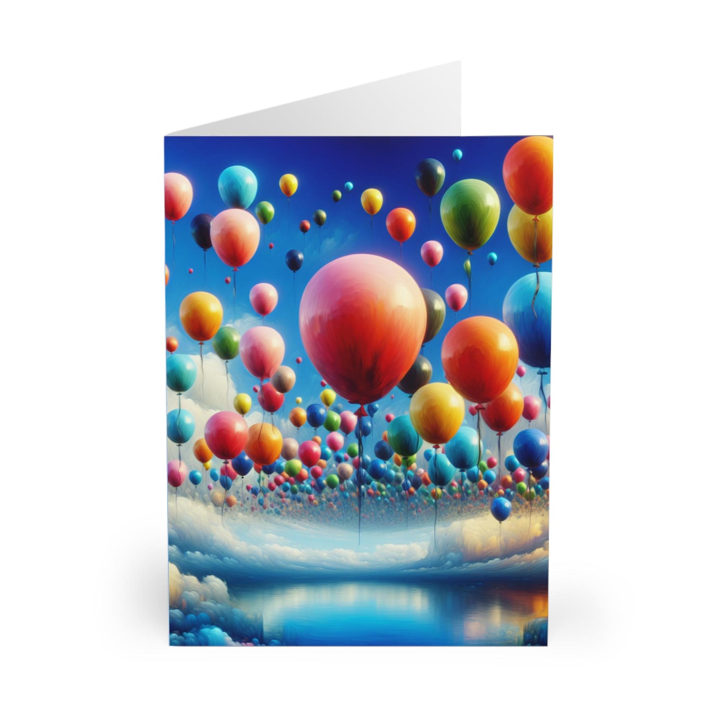 Birthday Card 5 Pack, Greeting Cards Set with Balloons, Celebration Stationery, Gift for Her, Party Supplies