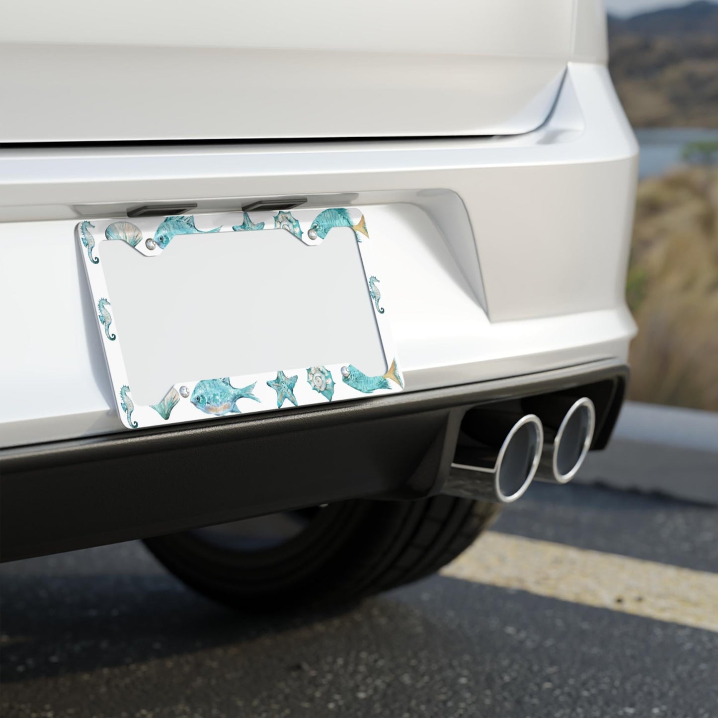Metal License Plate Frame - Ocean Theme