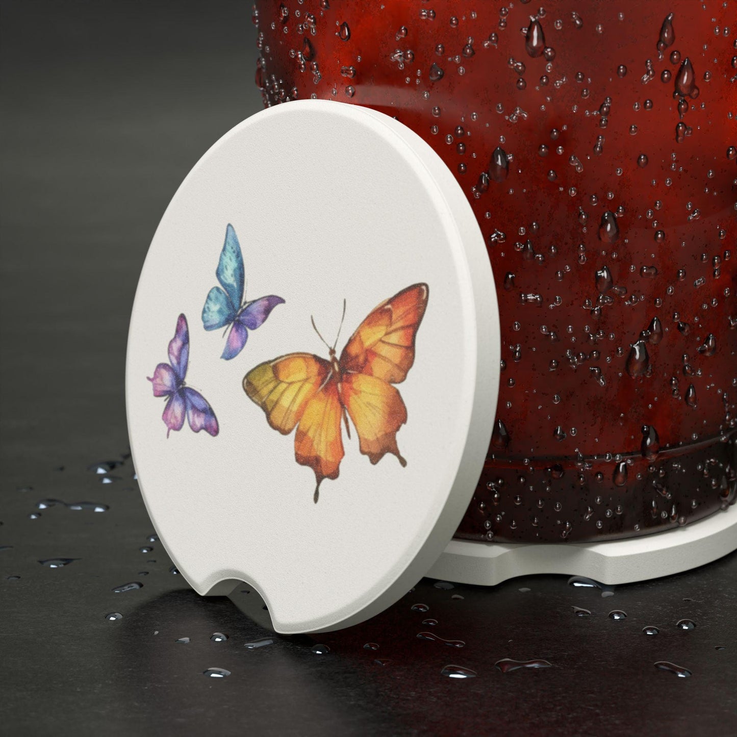Soapstone Car Coaster Butterfly Automobile Coaster