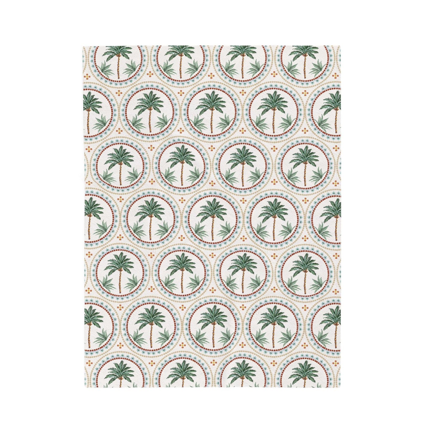 Velveteen Plush Blanket - Palm Tree Tan Throw