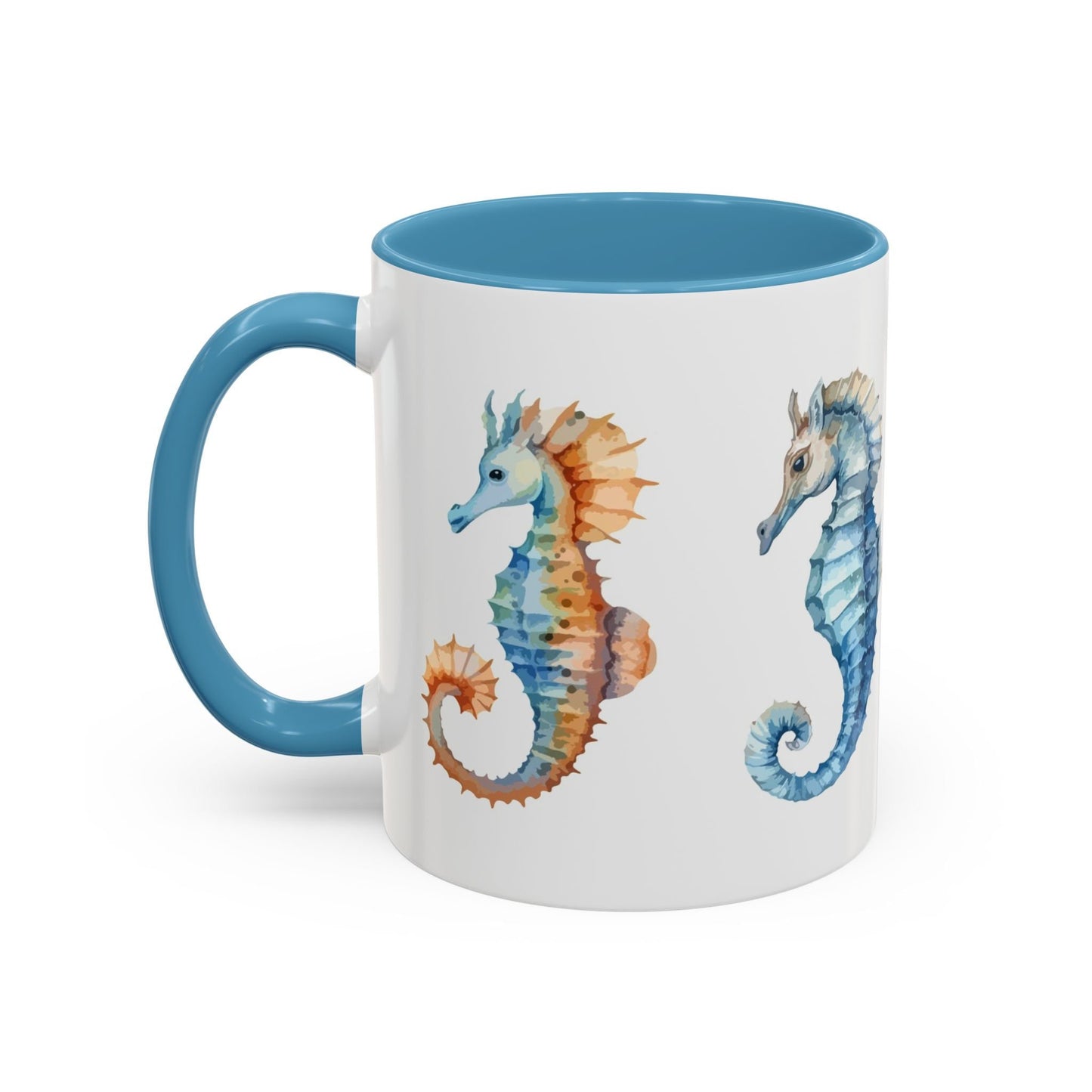 Accent Coffee Mug (11, 15oz) - Sea Horse Ceramic Cup - Mug