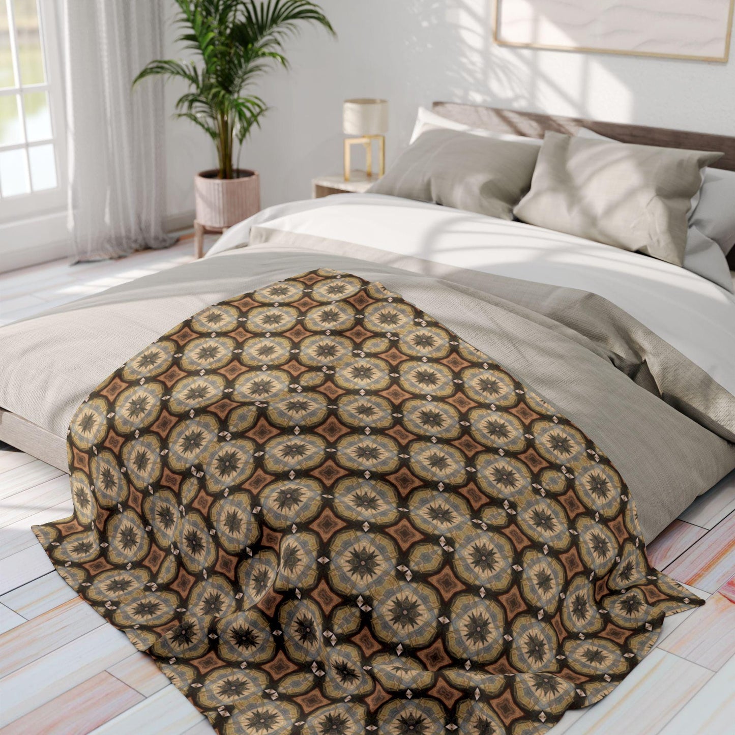 Arctic Fleece Blanket - Beige Tan Throw for Couch or Bed