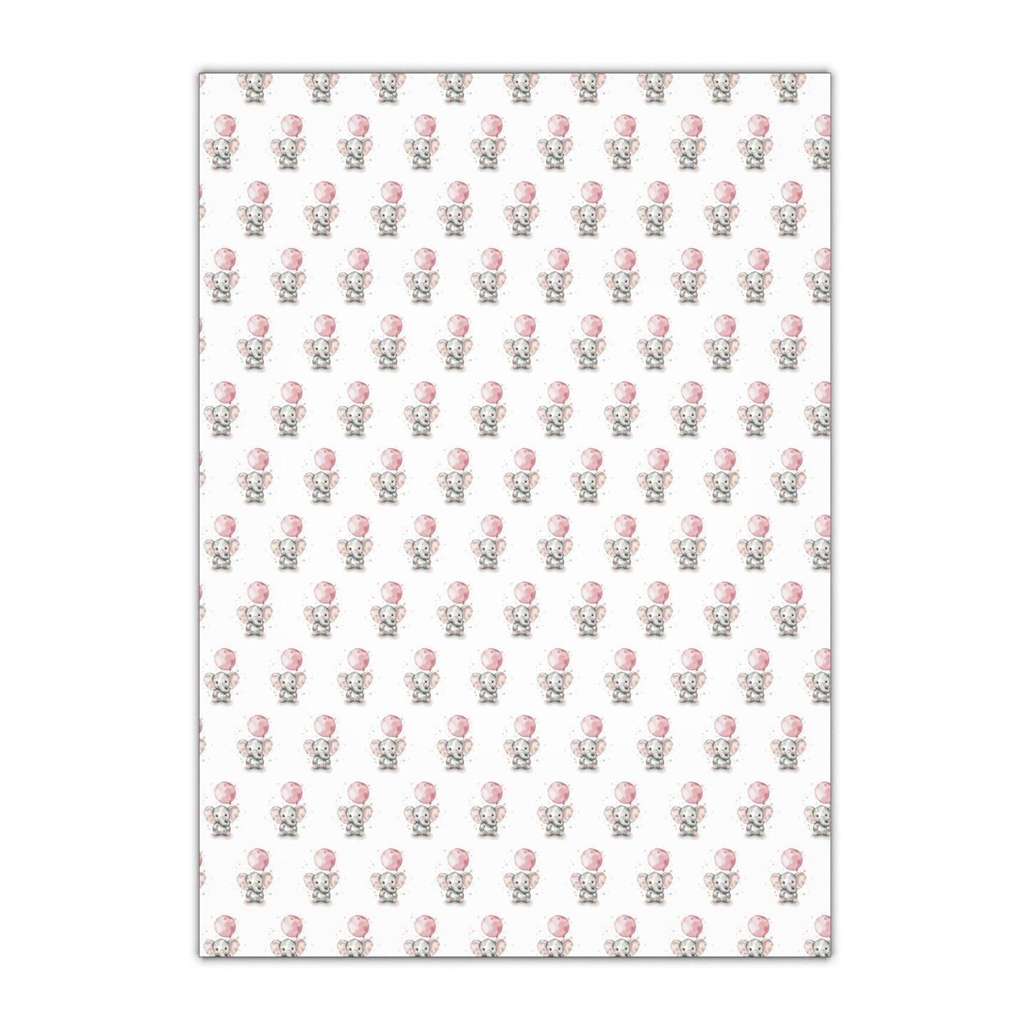 Gift Wrapping Paper Sheets, 1pc - Baby Elephant - Baby Gift Wrap