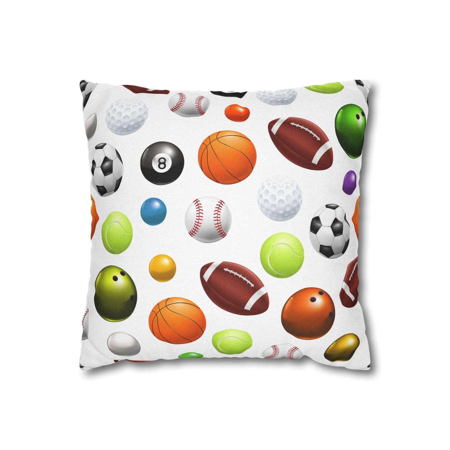 Spun Polyester Square Pillowcase - For Your Sports Lover - Boys Bedroom Pillowcase