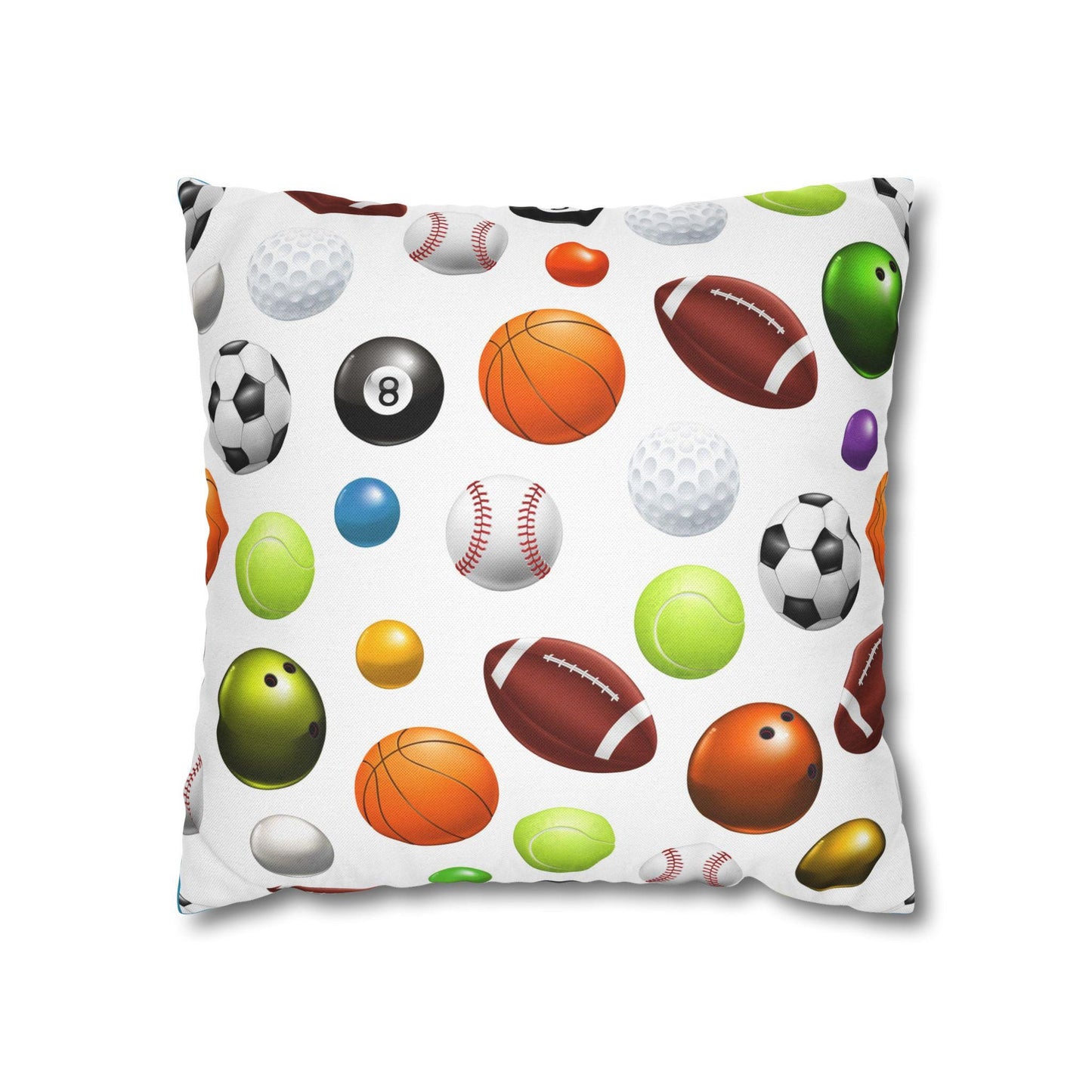 Spun Polyester Square Pillowcase - For Your Sports Lover - Boys Bedroom Pillowcase
