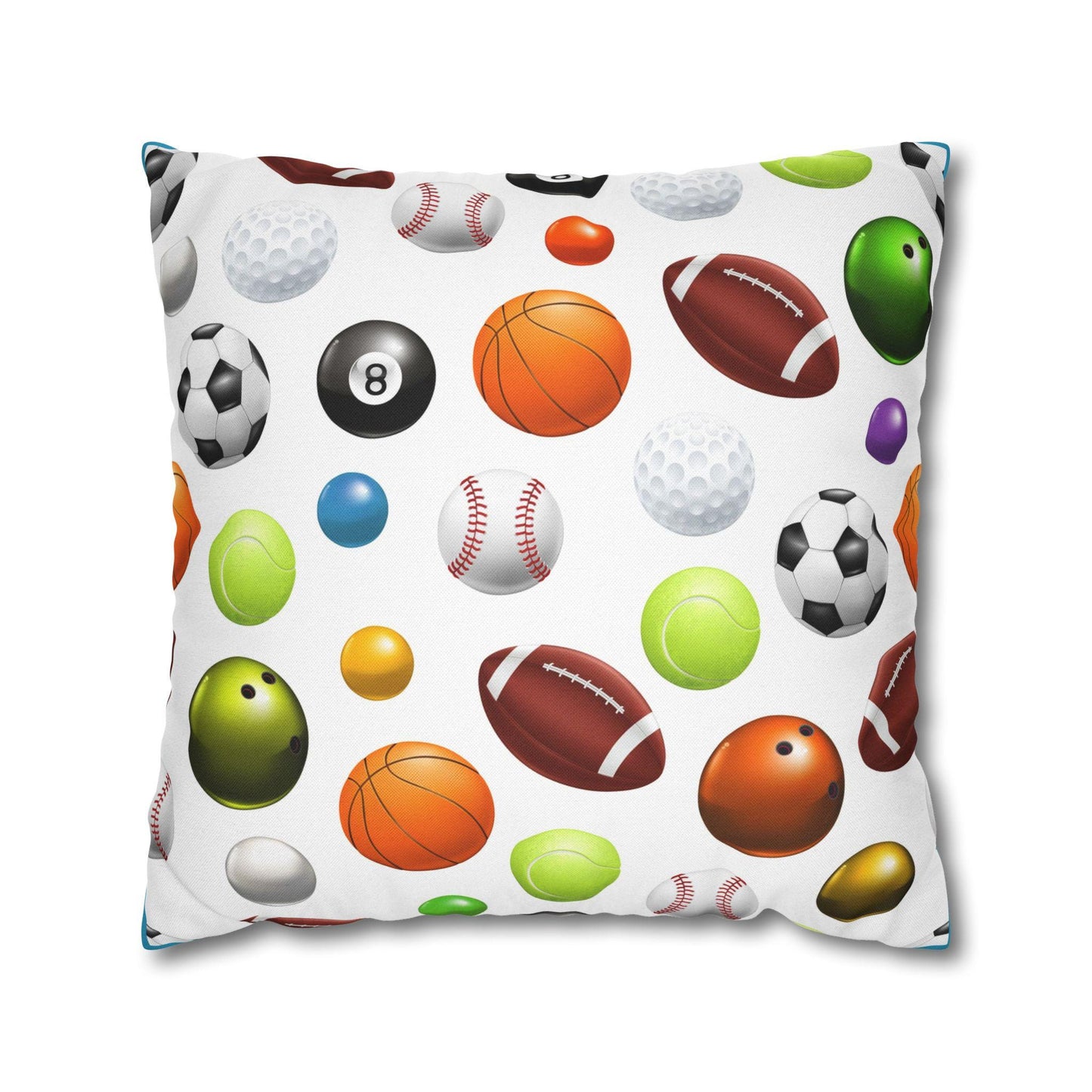 Spun Polyester Square Pillowcase - For Your Sports Lover - Boys Bedroom Pillowcase