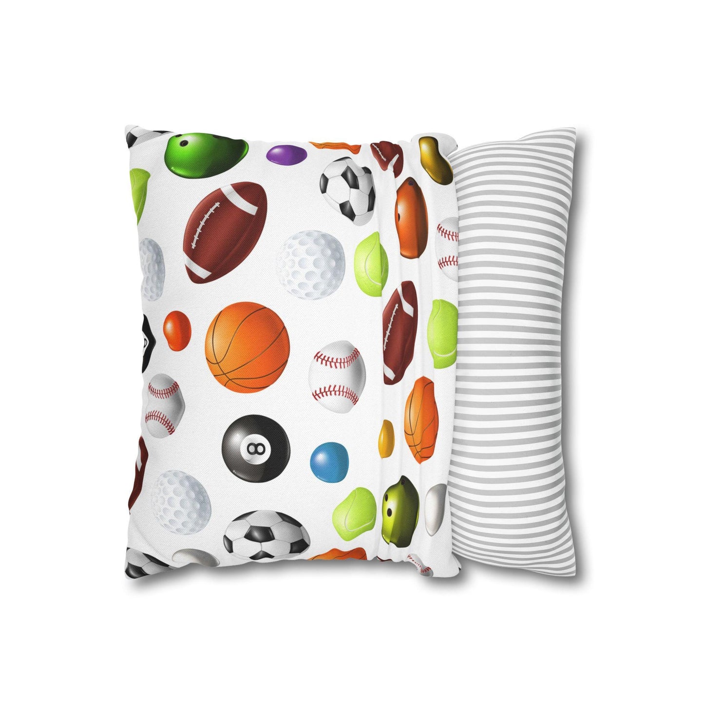 Spun Polyester Square Pillowcase - For Your Sports Lover - Boys Bedroom Pillowcase