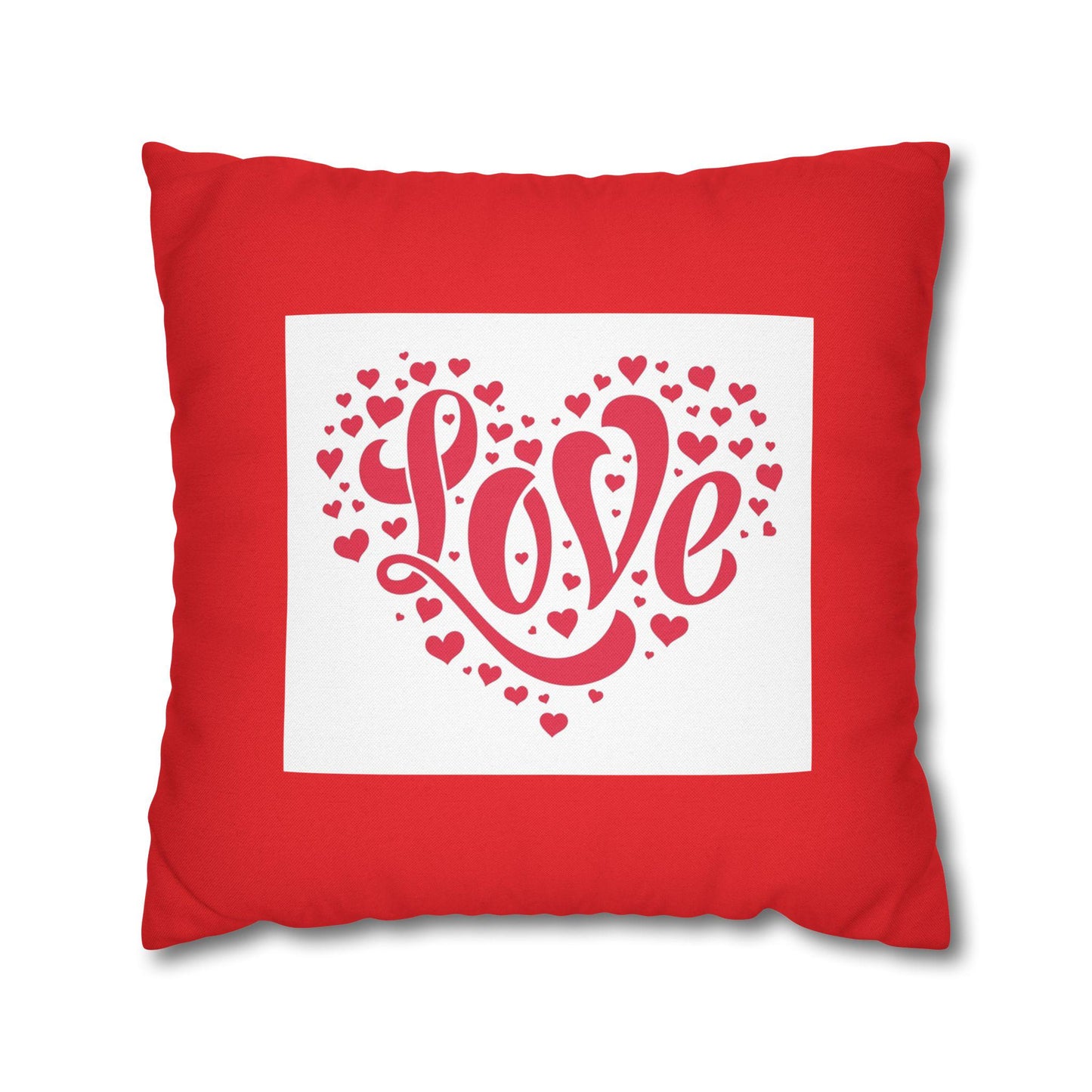 Spun Polyester Square Pillowcase - Love