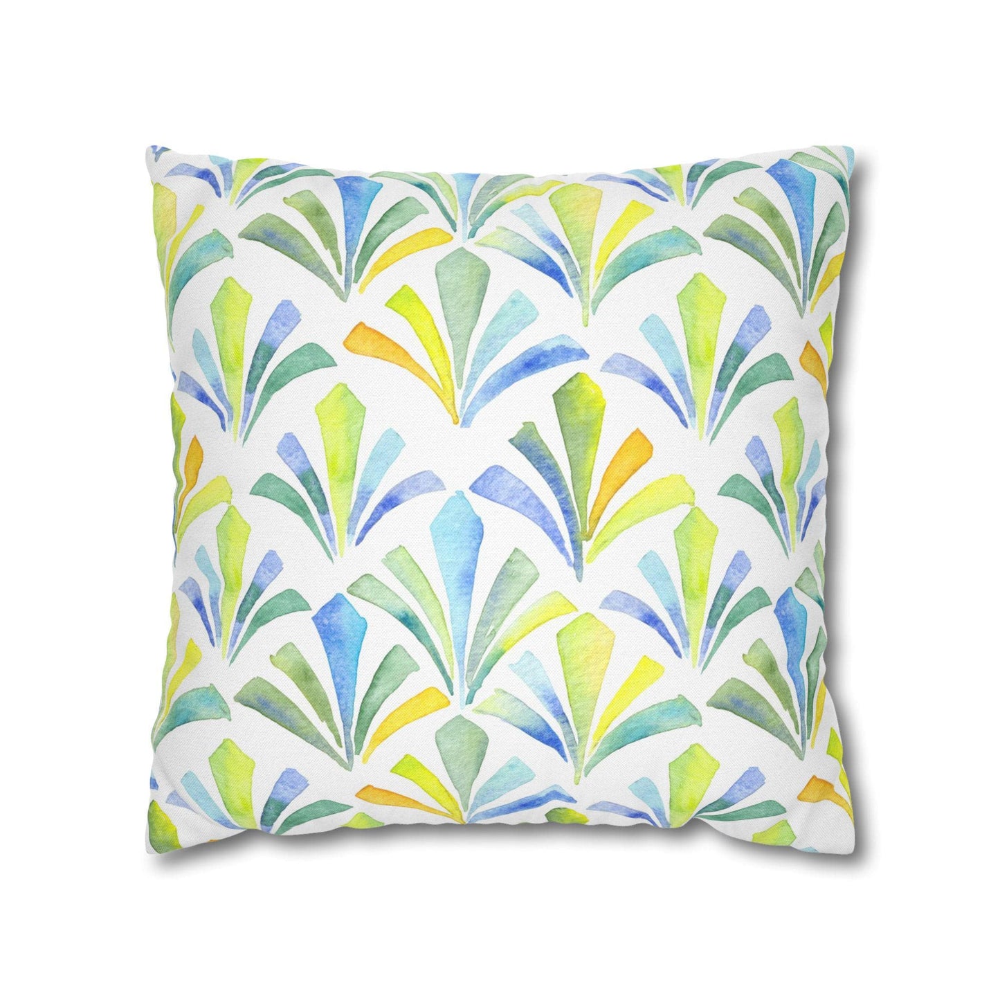 Spun Polyester Square Pillowcase - Lemon Yellow Designer Pillowcase