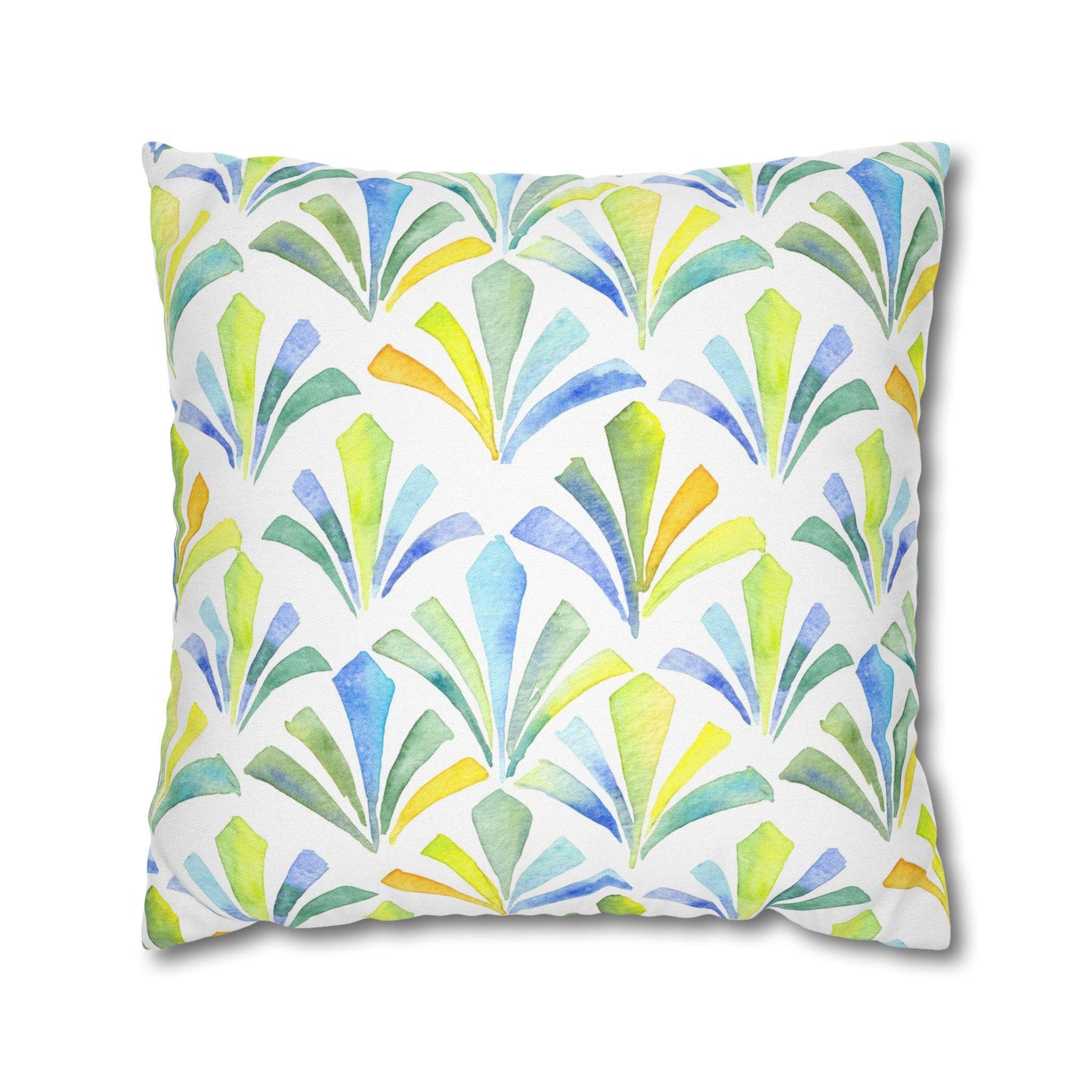 Spun Polyester Square Pillowcase - Lemon Yellow Designer Pillowcase