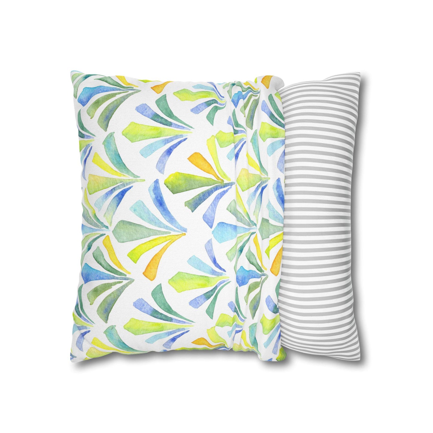Spun Polyester Square Pillowcase - Lemon Yellow Designer Pillowcase