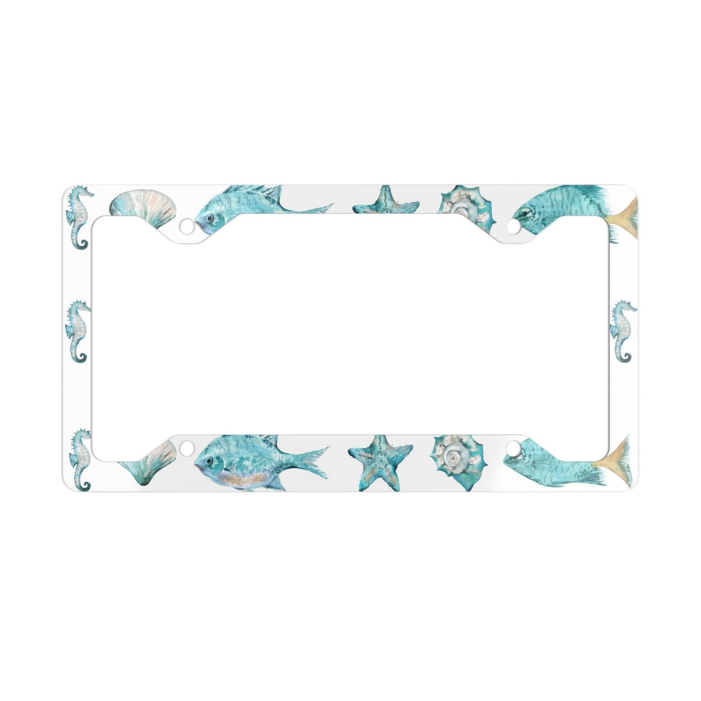 Metal License Plate Frame - Ocean Theme