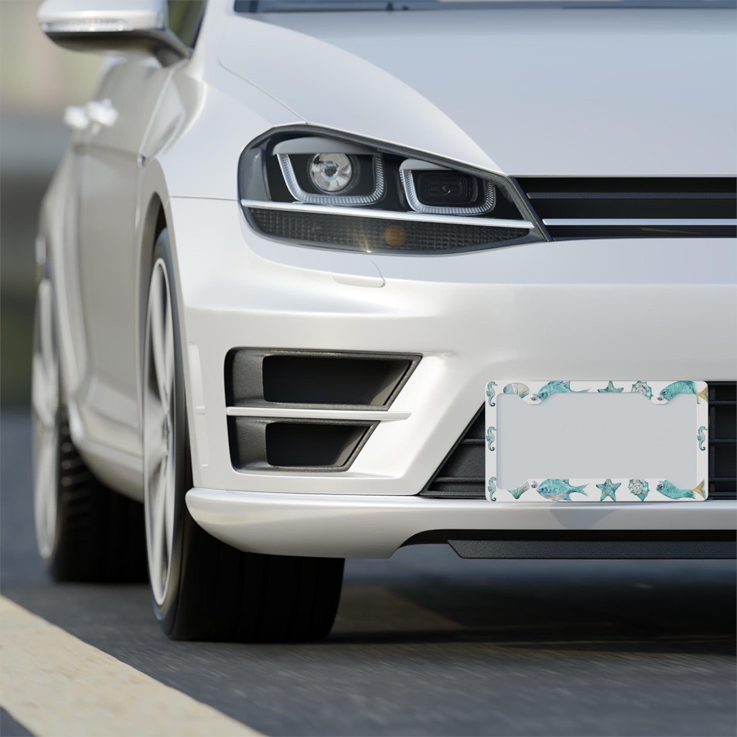 Metal License Plate Frame - Ocean Theme
