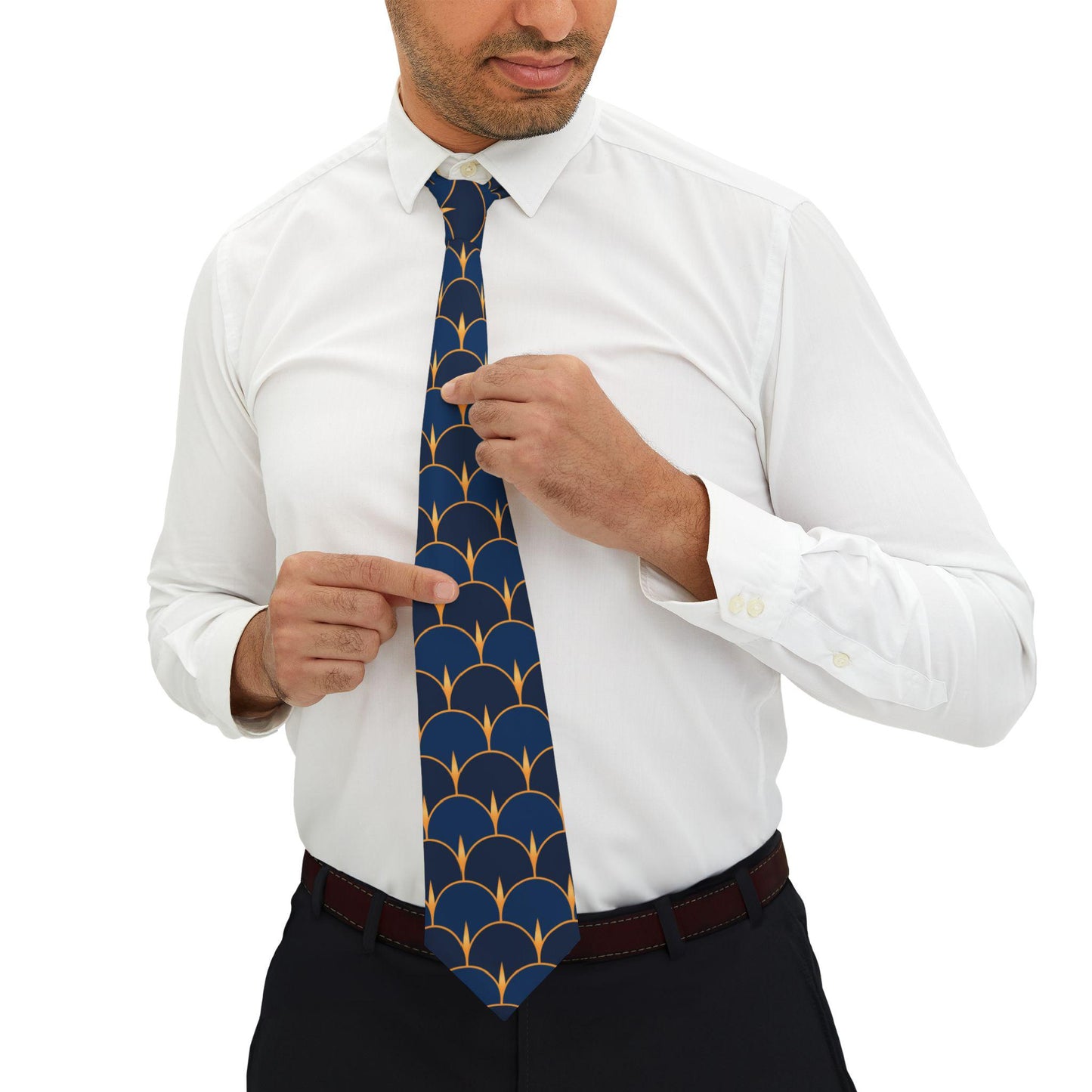 Necktie - Navy and Gold Gentlemens Business Tie