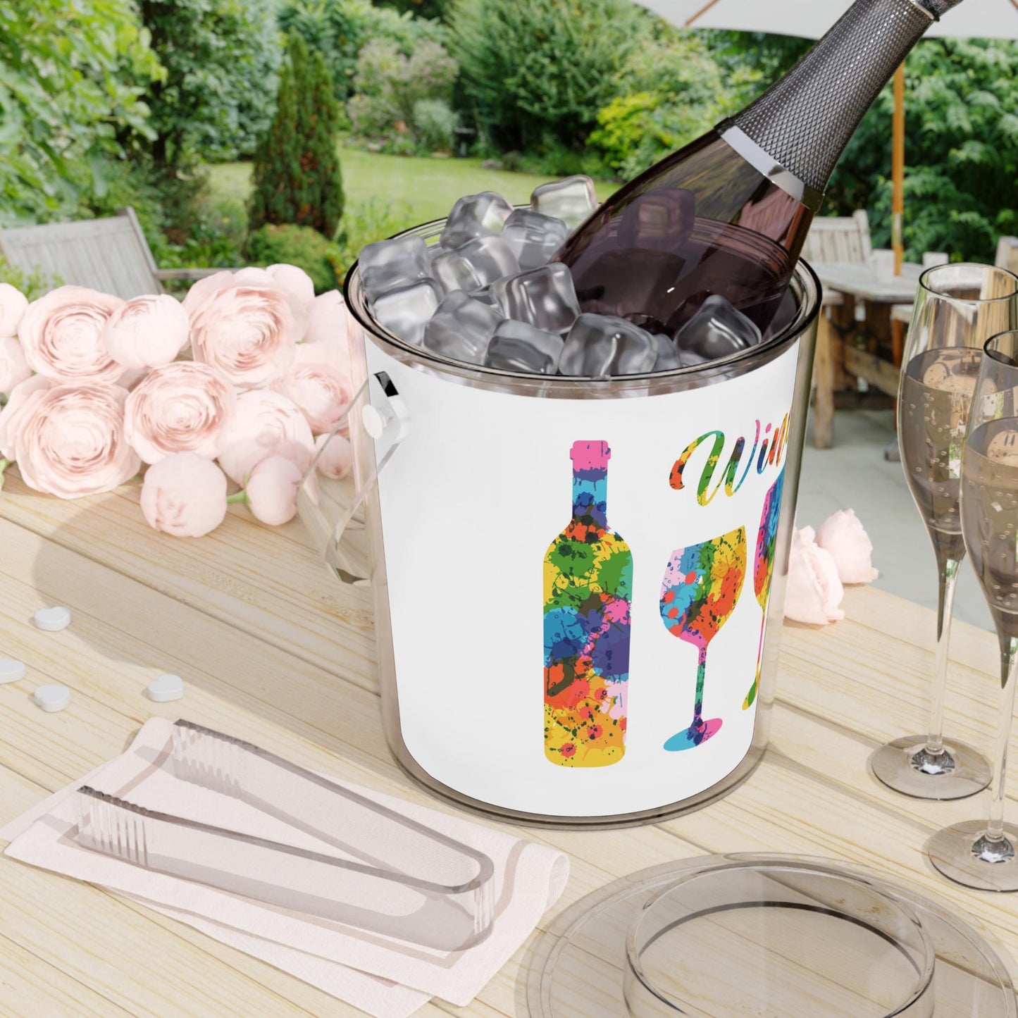 Ice Bucket with Tongs Insulated Cooler Bucket