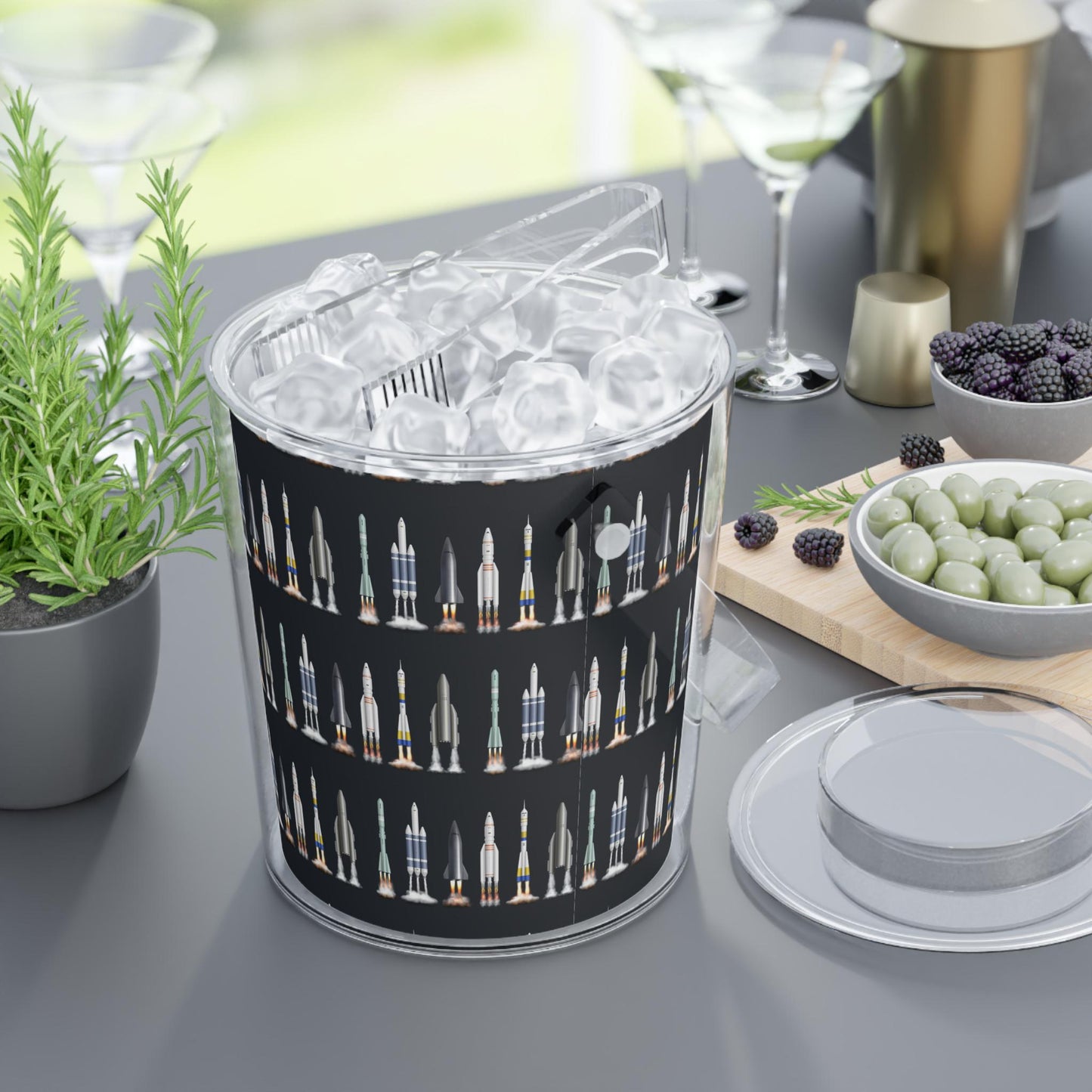 Ice Bucket with Tongs Cooler - Rocket