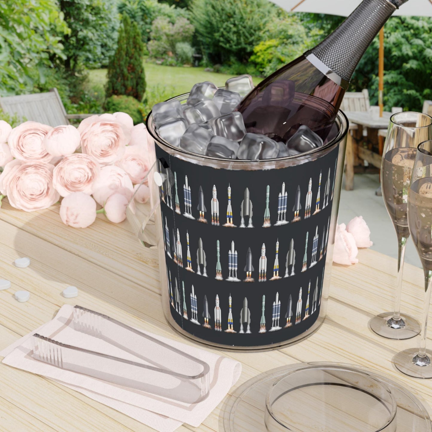 Ice Bucket with Tongs Cooler - Rocket