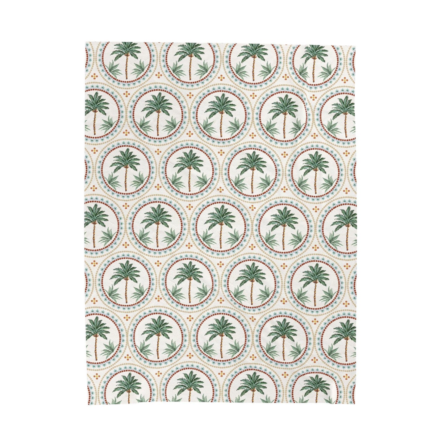 Velveteen Plush Blanket - Palm Tree Tan Throw
