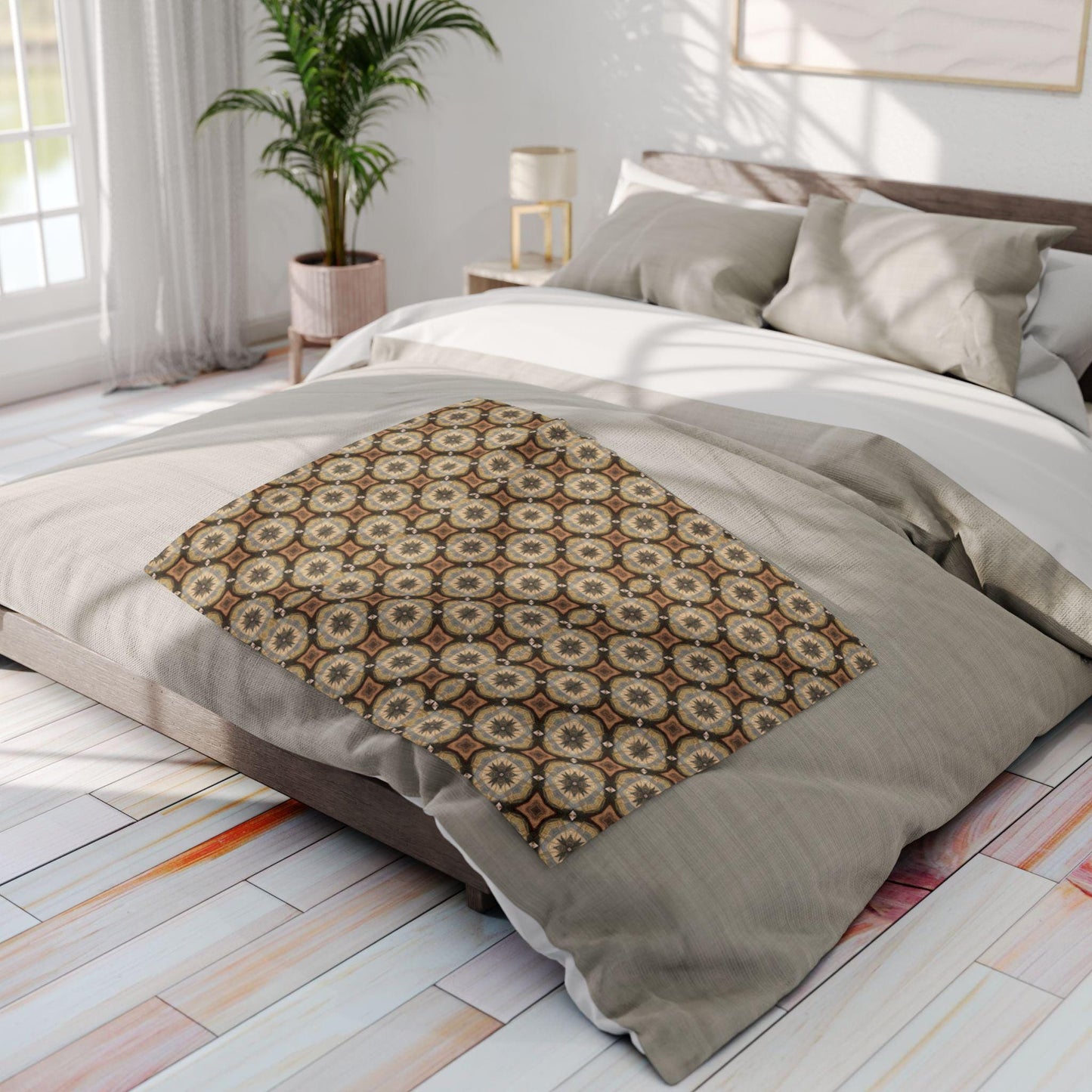 Arctic Fleece Blanket - Beige Tan Throw for Couch or Bed