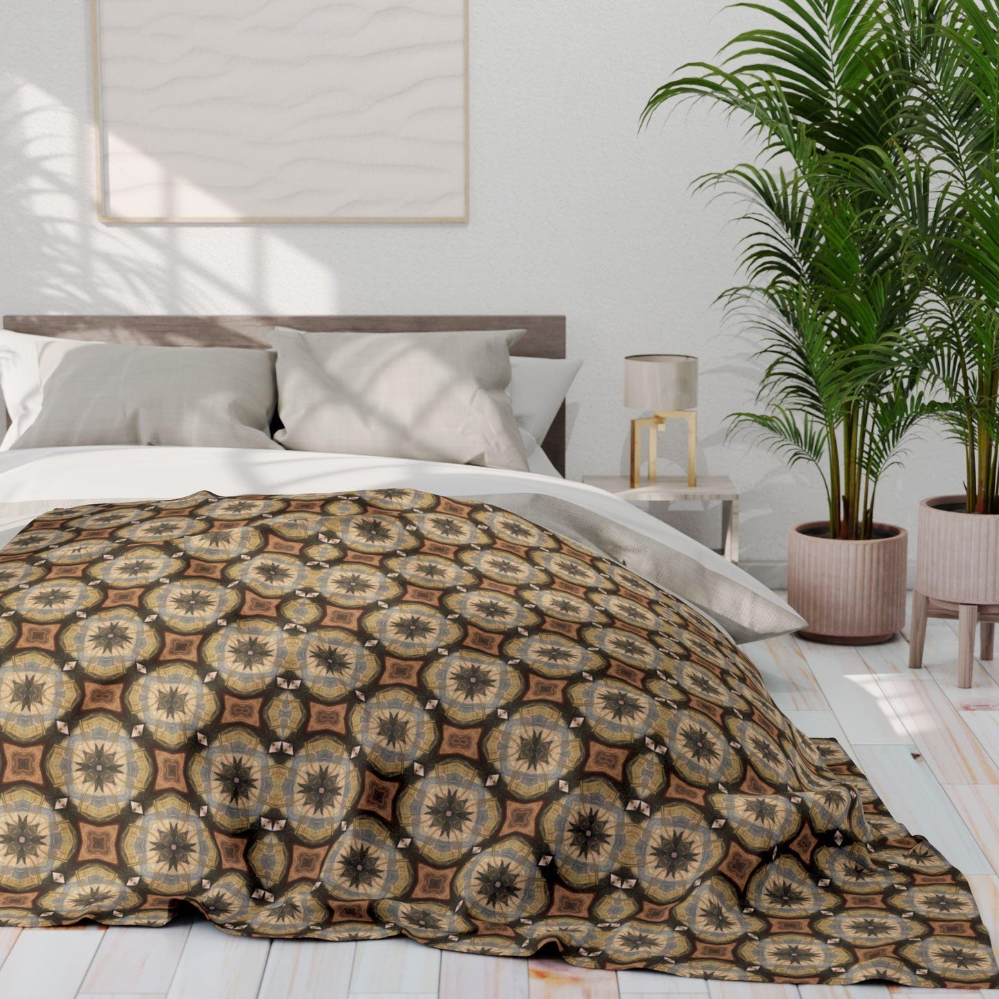 Arctic Fleece Blanket - Beige Tan Throw for Couch or Bed