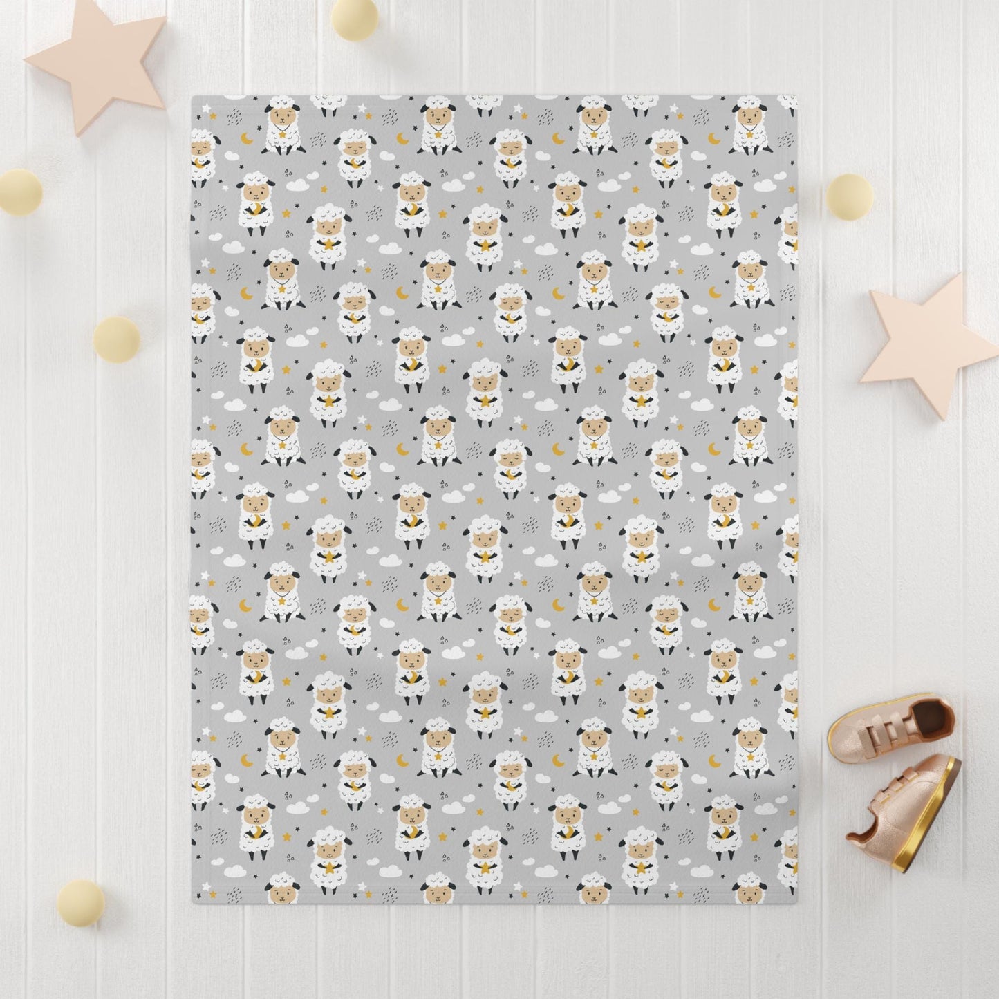 Soft Fleece Baby Blanket - Sheep Swaddle Blanket