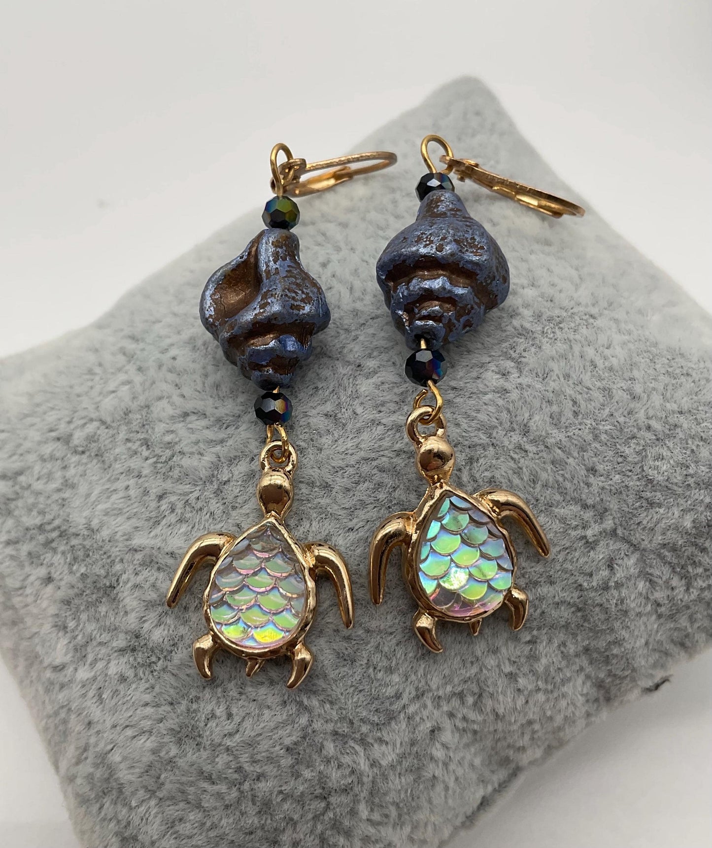 Ocean Theam Turtle and Shell Earrings